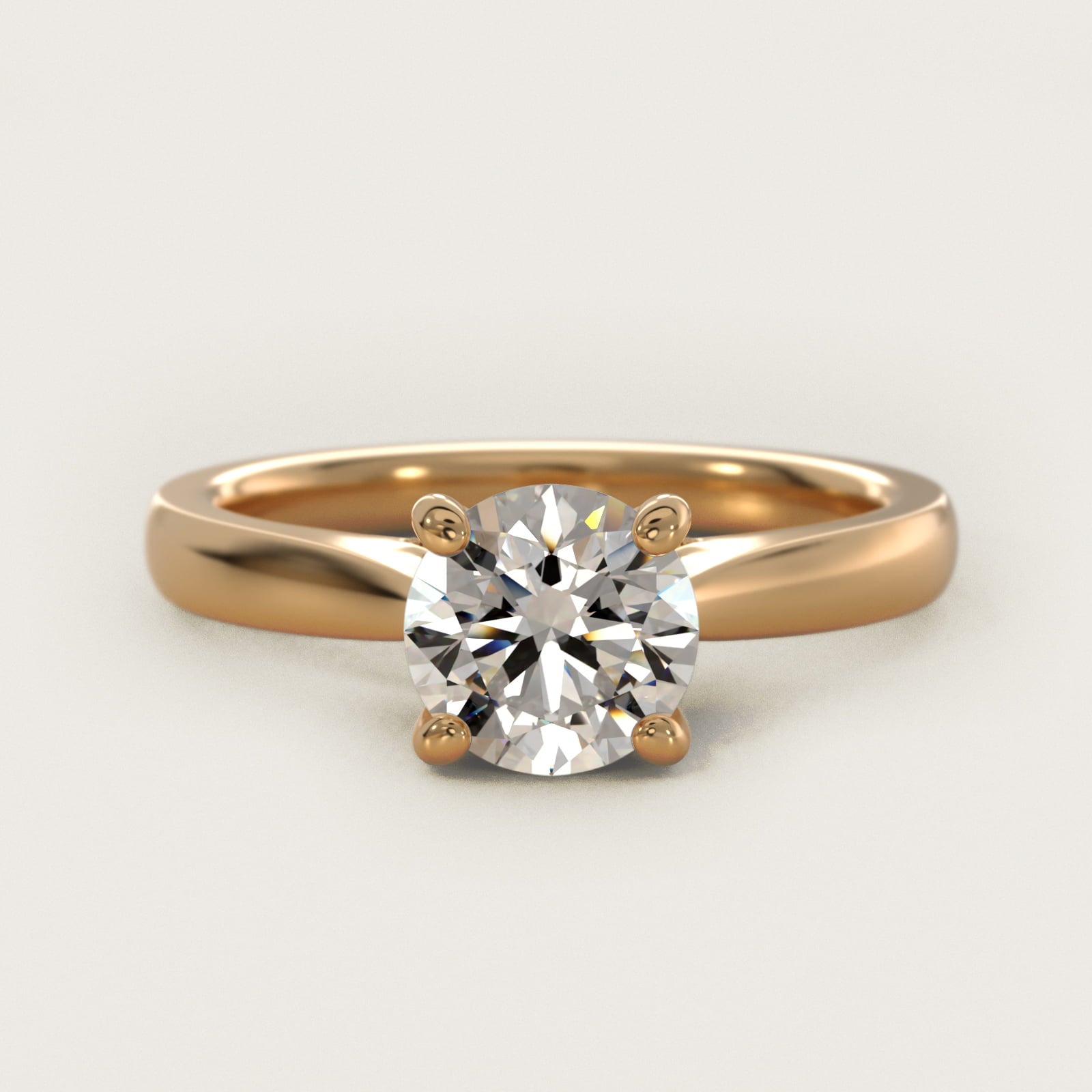 Tapered Solitaire Engagement Ring With PavŽ Accent In 14K Yellow Gold By James Allen - Round Center