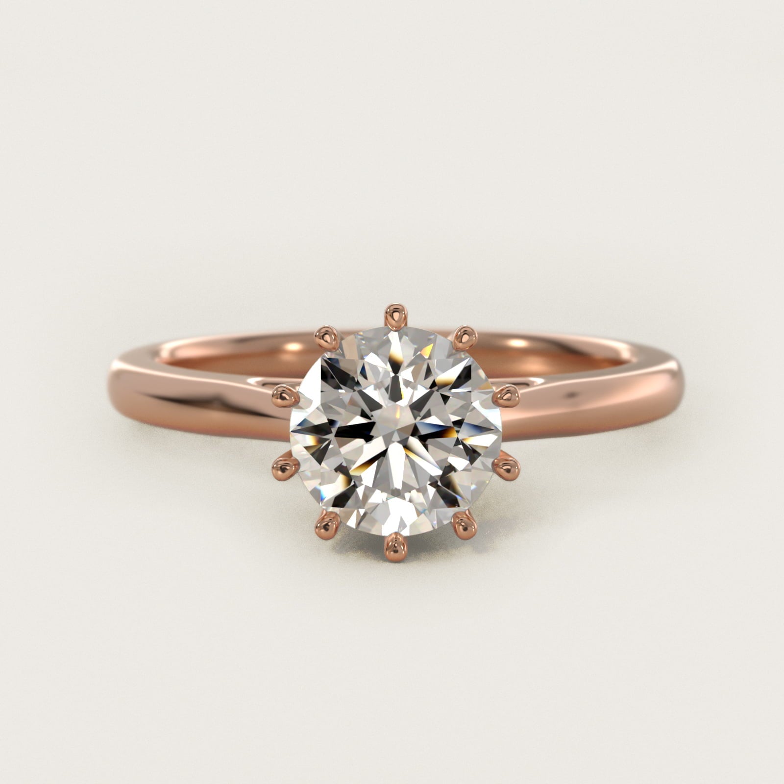 Ten Prong Solitaire Engagement Ring In 18k Rose Gold By James Allen - Round Center