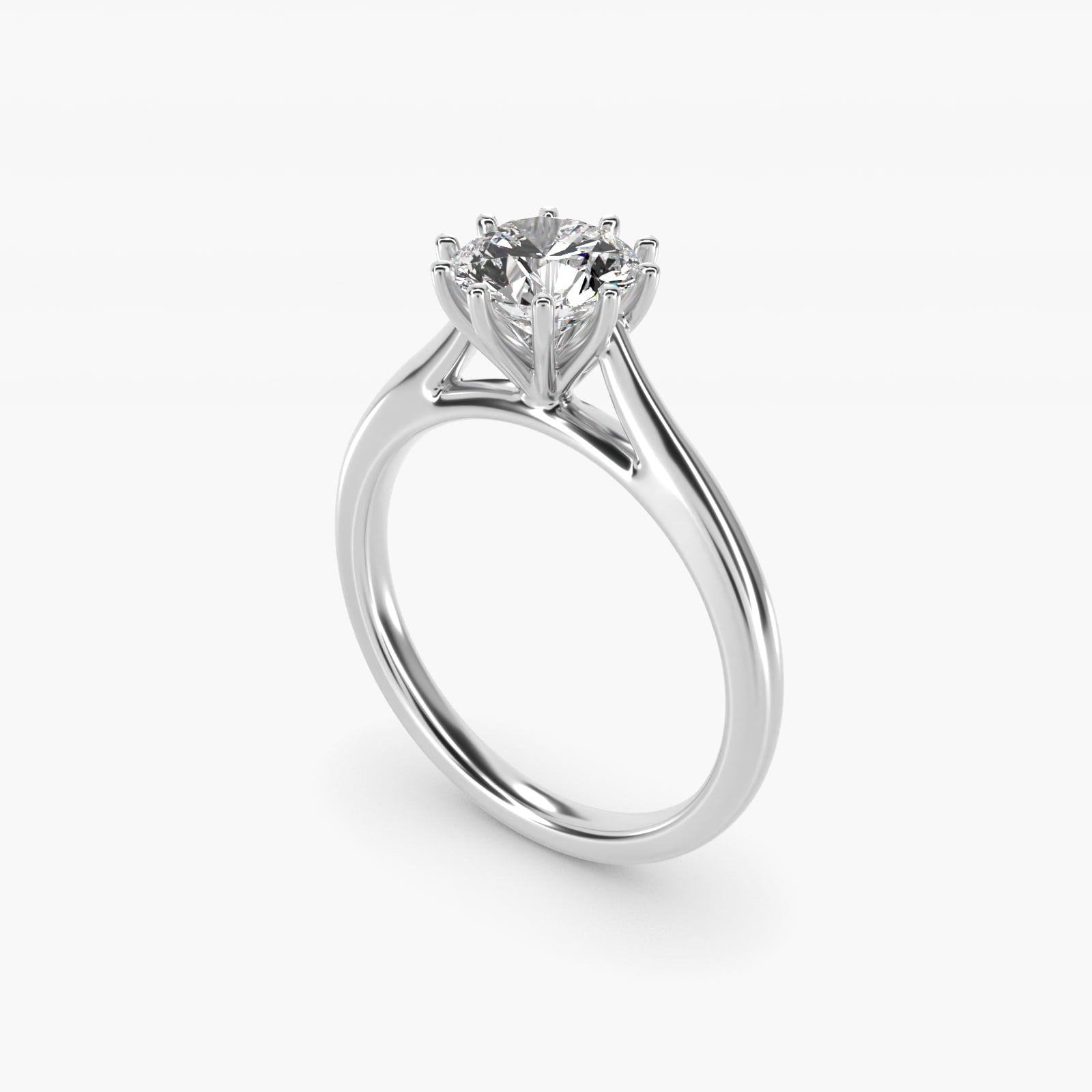 Ten Prong Solitaire Engagement Ring In 14K White Gold By James Allen - Round Center