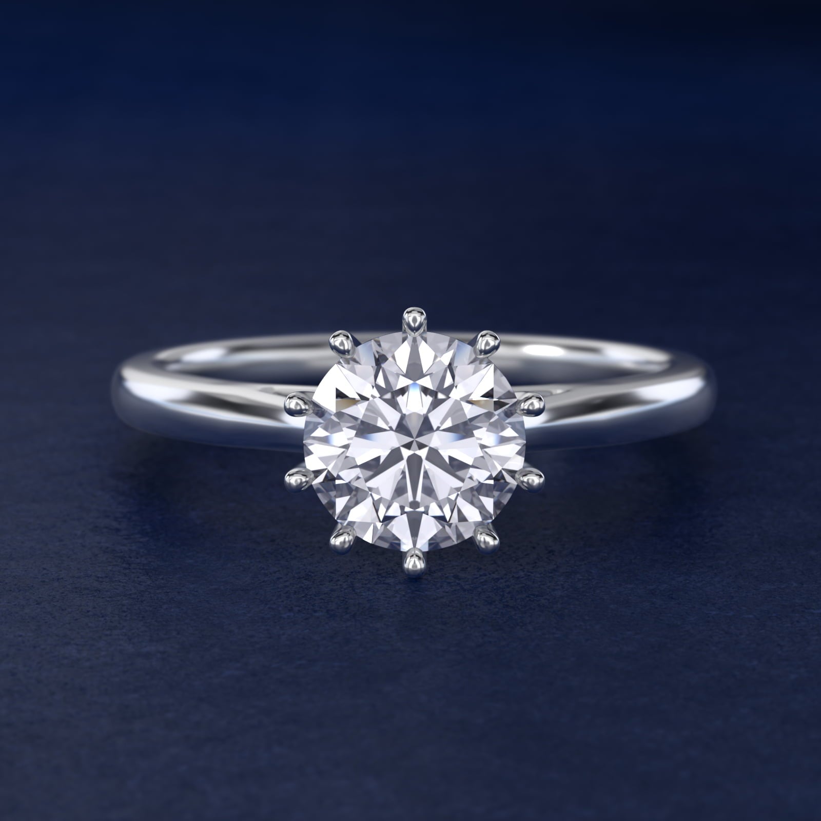 Ten Prong Solitaire Engagement Ring In 14K White Gold By James Allen - Round Center