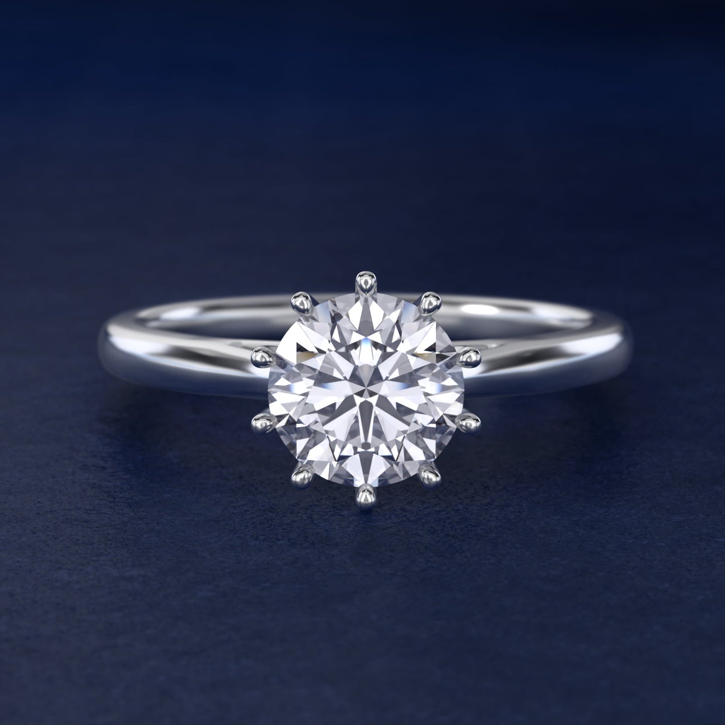 Ten Prong Solitaire Engagement Ring In 18k White Gold By James Allen - Round Center
