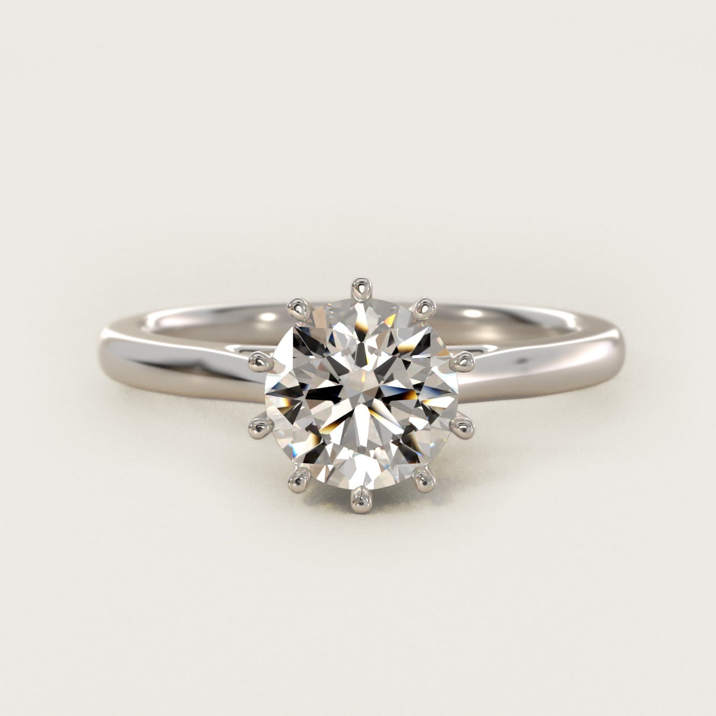 Ten Prong Solitaire Engagement Ring In 14K White Gold By James Allen - Round Center