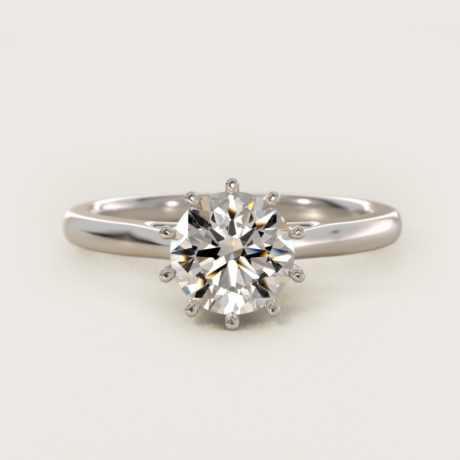 Ten Prong Solitaire Engagement Ring In 14K White Gold By James Allen - Round Center
