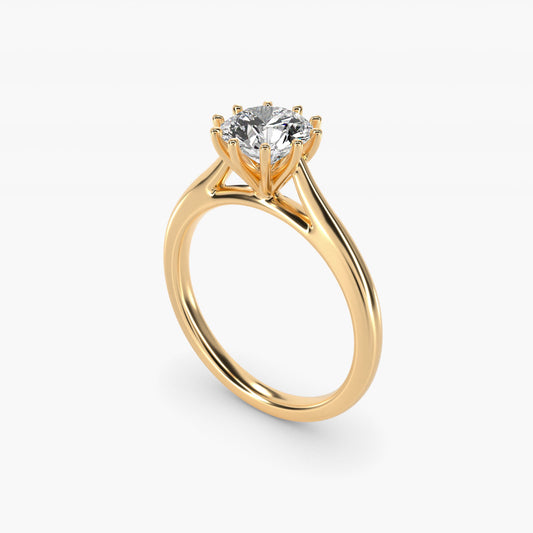 Ten Prong Solitaire Engagement Ring In 14K Yellow Gold By James Allen - Round Center