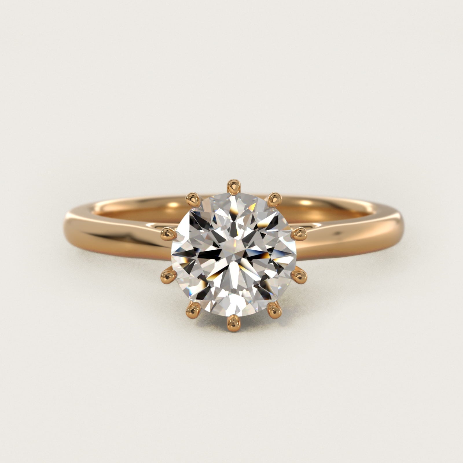 Ten Prong Solitaire Engagement Ring In 18k Yellow Gold By James Allen - Round Center
