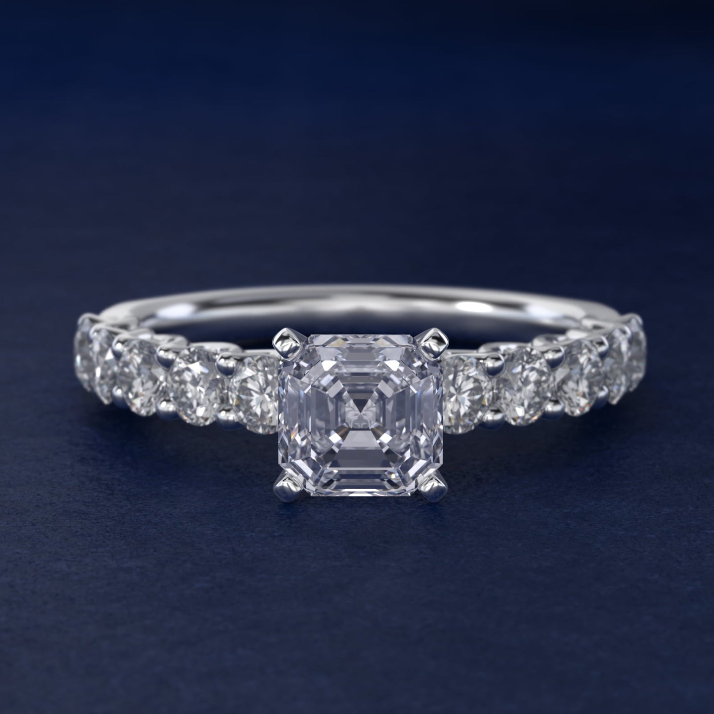 Tessere Diamond Engagement Ring in 14k White Gold (5/8 ct. tw.) - Asscher Center