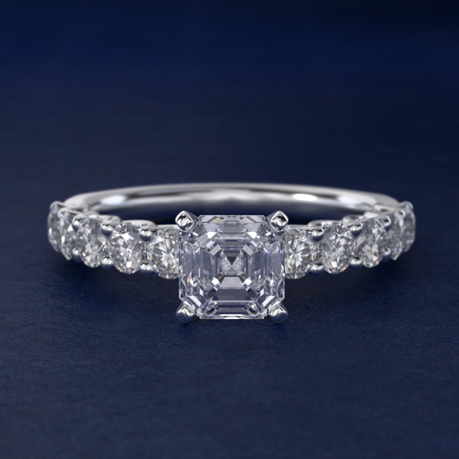 Tessere Diamond Engagement Ring in 14k White Gold (5/8 ct. tw.) - Asscher Center