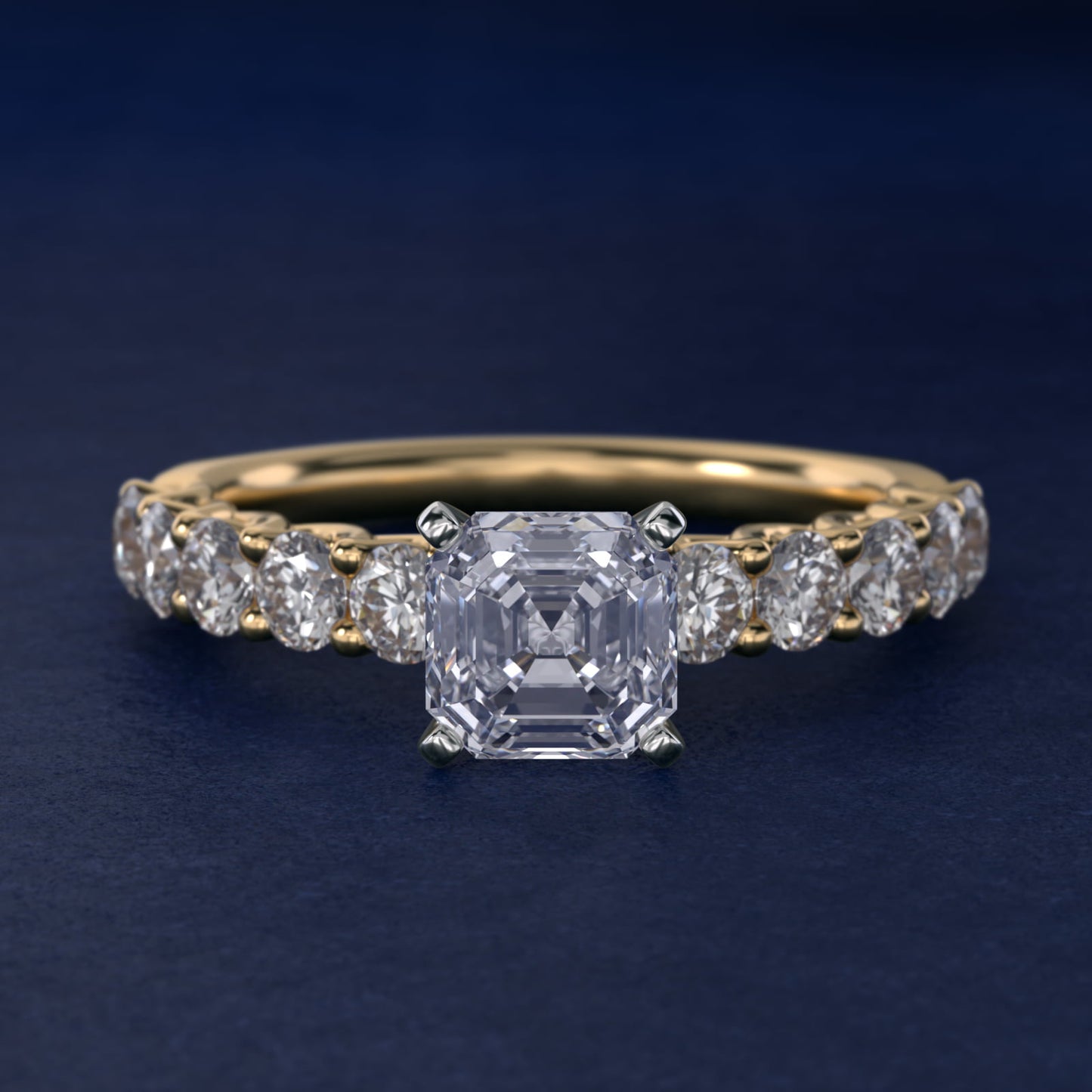 Tessere Diamond Engagement Ring in 14K Yellow Gold (5/8 ct. tw.) - Asscher Center