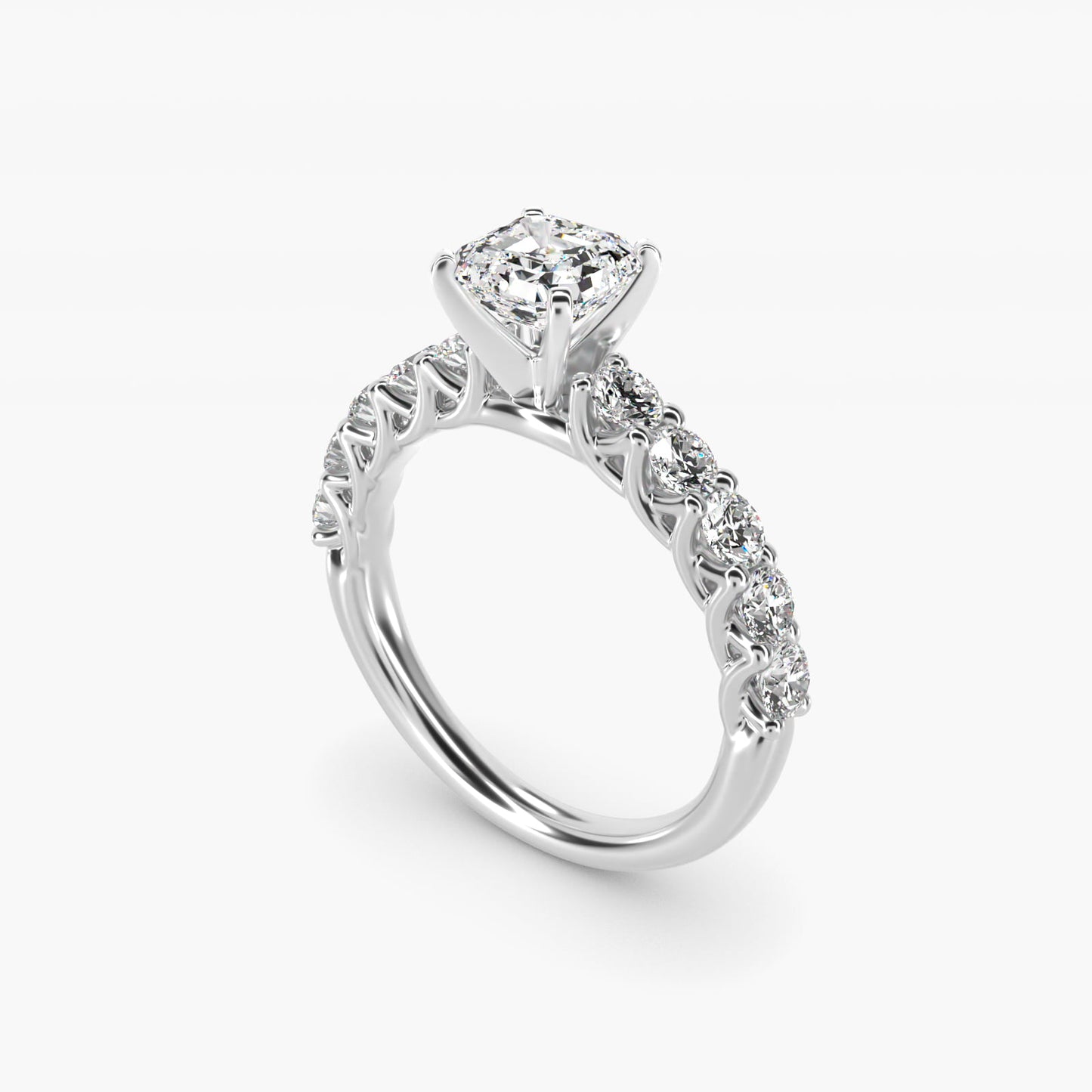 Tessere Diamond Engagement Ring in Platinum (5/8 ct. tw.) - Asscher Center
