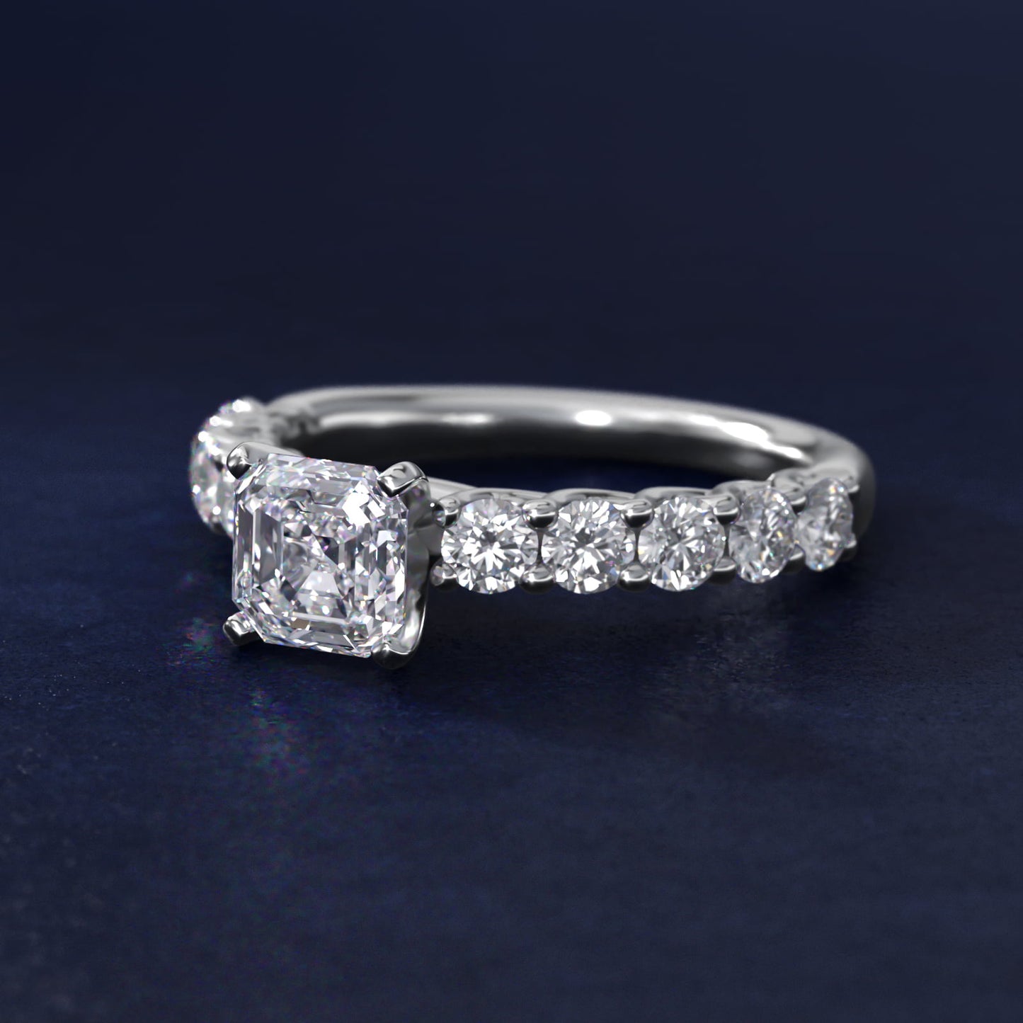 Tessere Diamond Engagement Ring in Platinum (5/8 ct. tw.) - Asscher Center