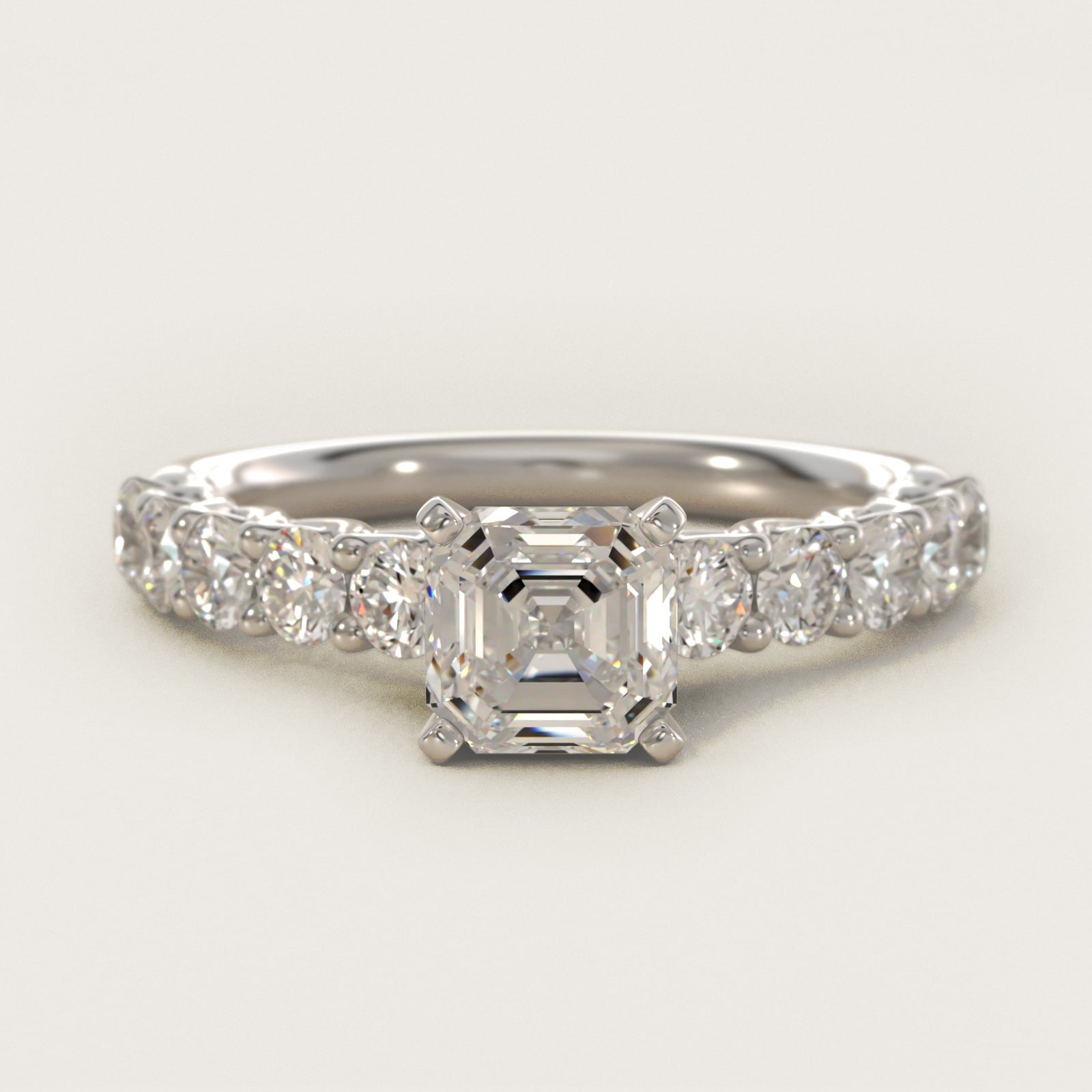 Tessere Diamond Engagement Ring in Platinum (5/8 ct. tw.) - Asscher Center