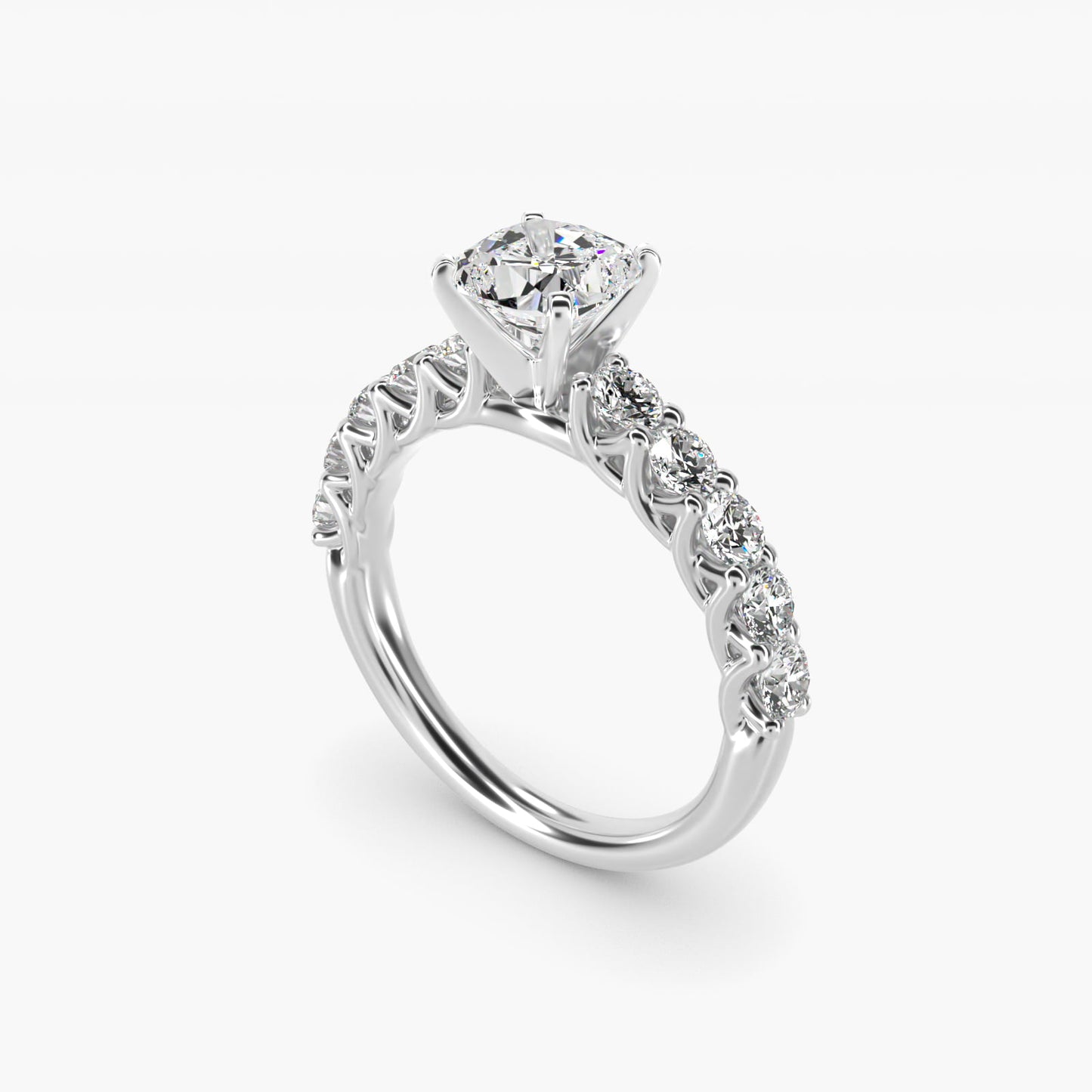 Tessere Diamond Engagement Ring in Platinum (5/8 ct. tw.) - Cushion Center