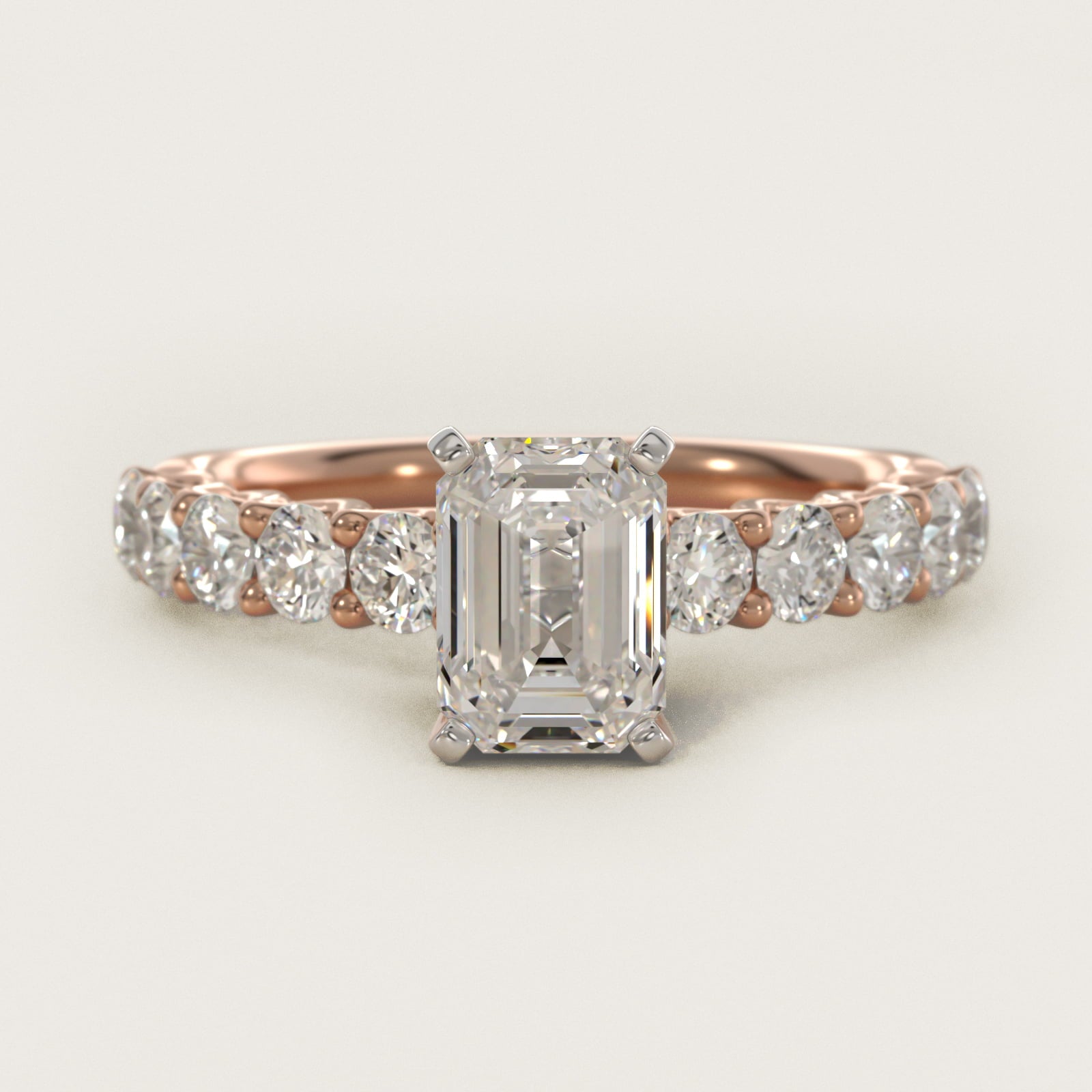 Tessere Diamond Engagement Ring in 14k Rose Gold (5/8 ct. tw.) - Emerald Center