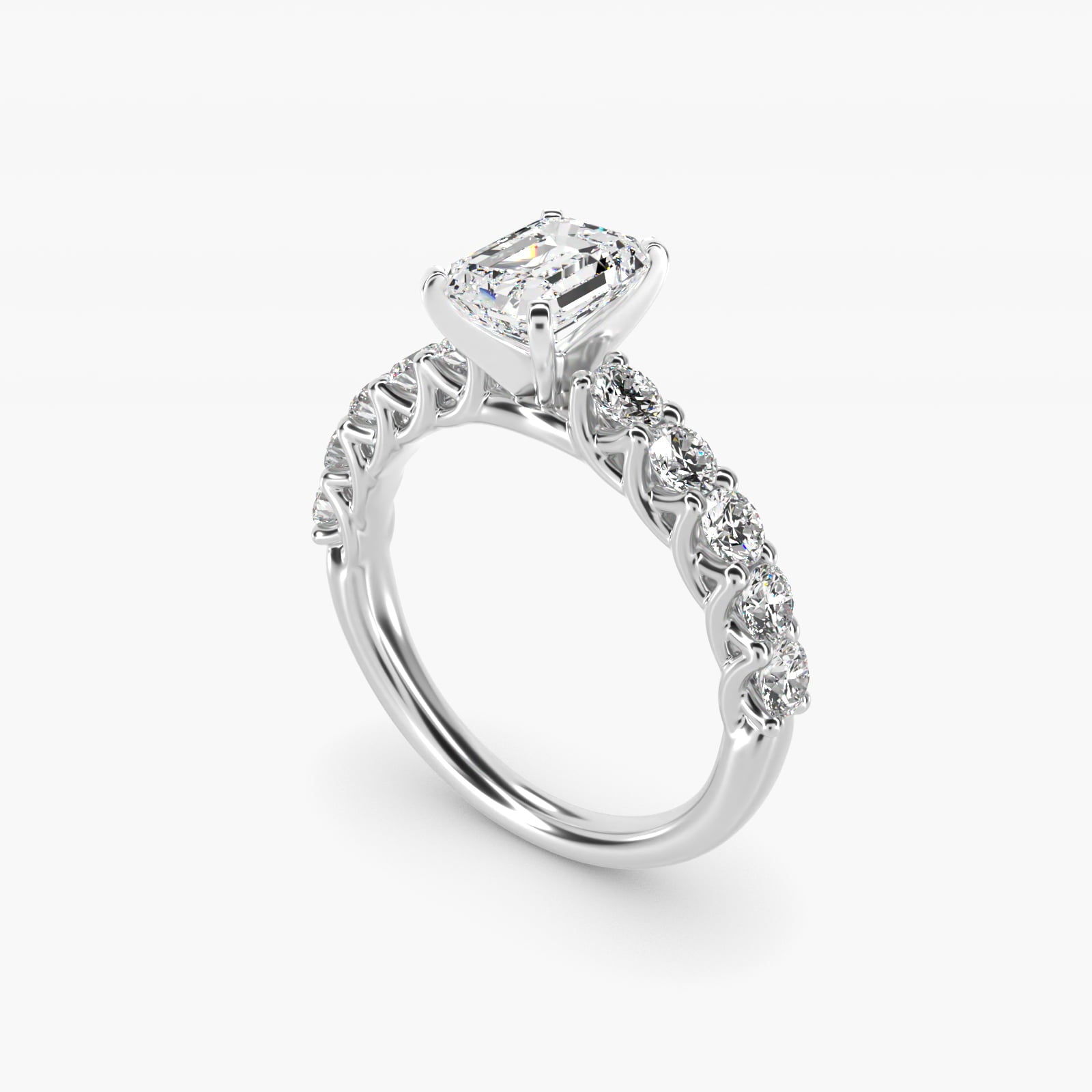 Tessere Diamond Engagement Ring in 18k White Gold (5/8 ct. tw.) - Emerald Center