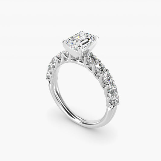 Tessere Diamond Engagement Ring in 18k White Gold (5/8 ct. tw.) - Emerald Center