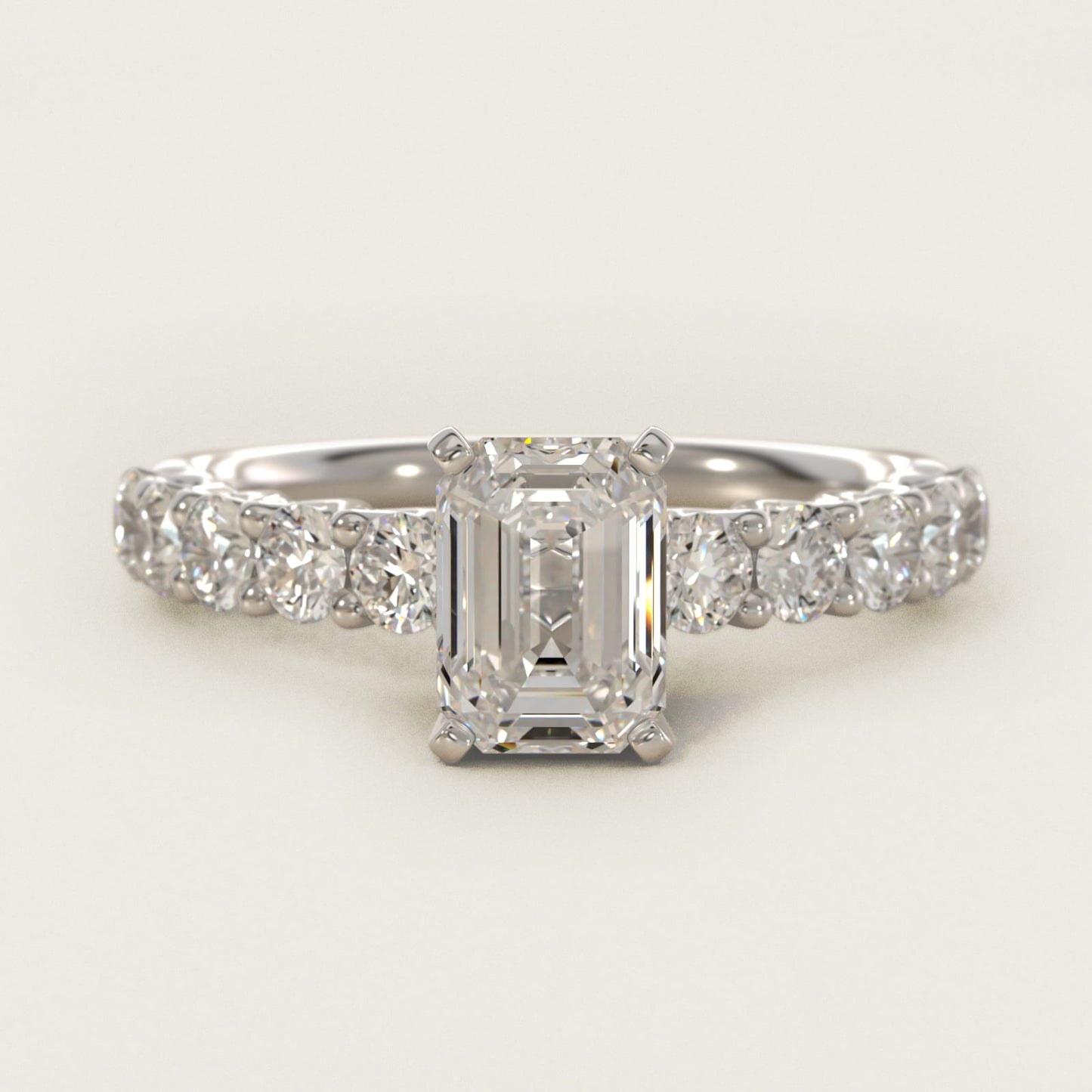 Tessere Diamond Engagement Ring in 18k White Gold (5/8 ct. tw.) - Emerald Center