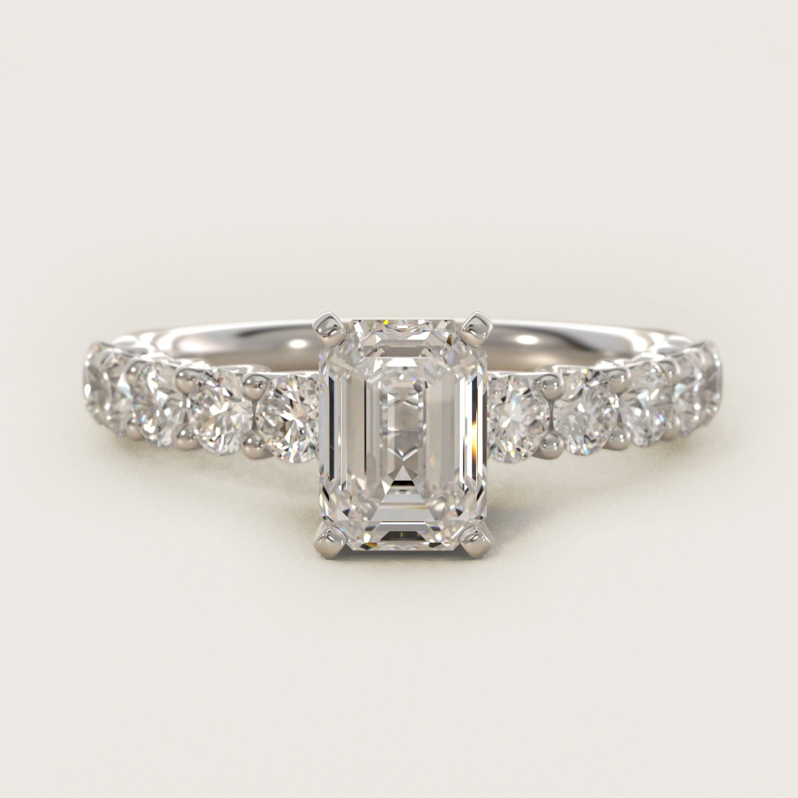 Tessere Diamond Engagement Ring in 18k White Gold (5/8 ct. tw.) - Emerald Center