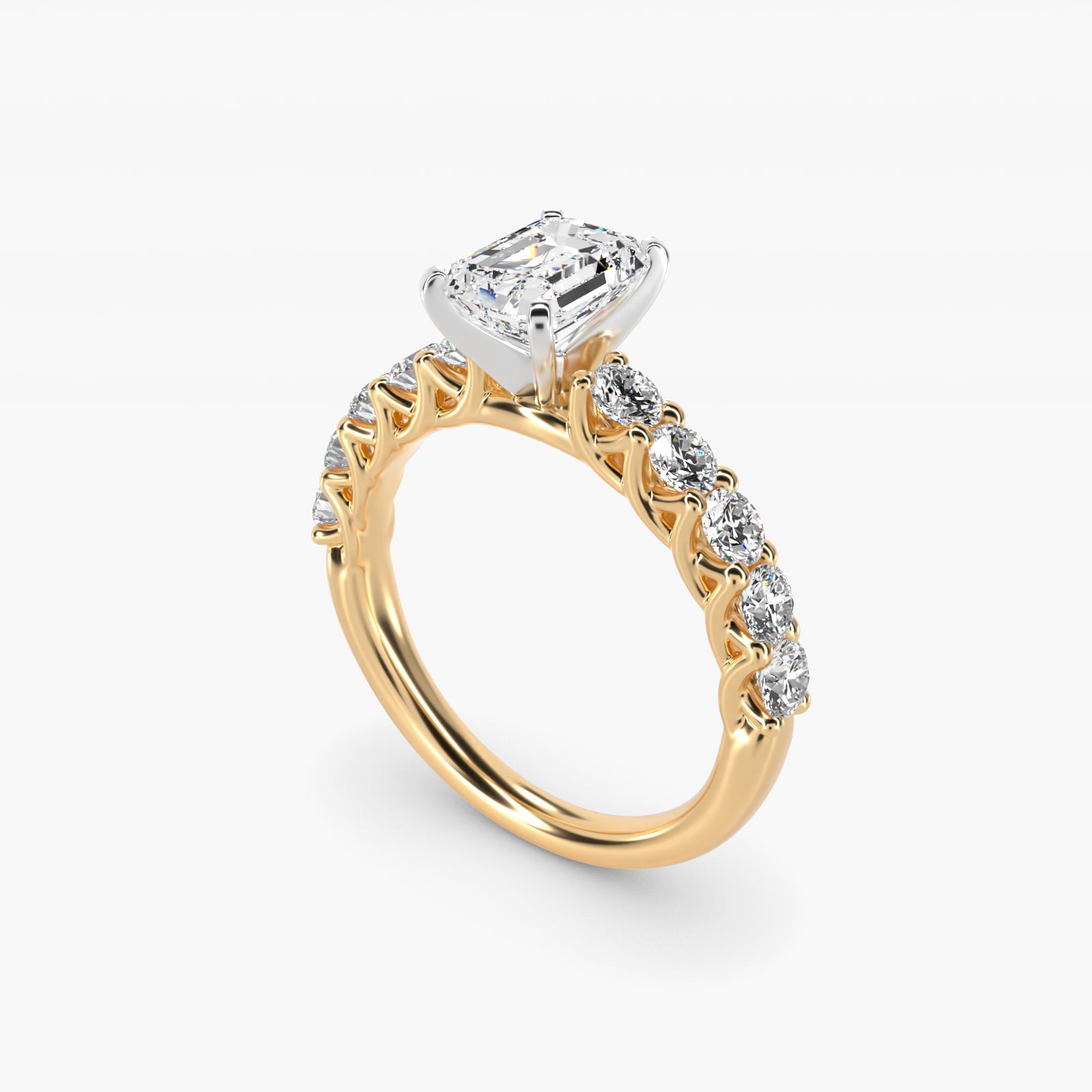 Tessere Diamond Engagement Ring in 14K Yellow Gold (5/8 ct. tw.) - Emerald Center