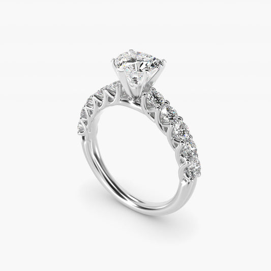Tessere Diamond Engagement Ring in 14k White Gold (5/8 ct. tw.) - Heart Center
