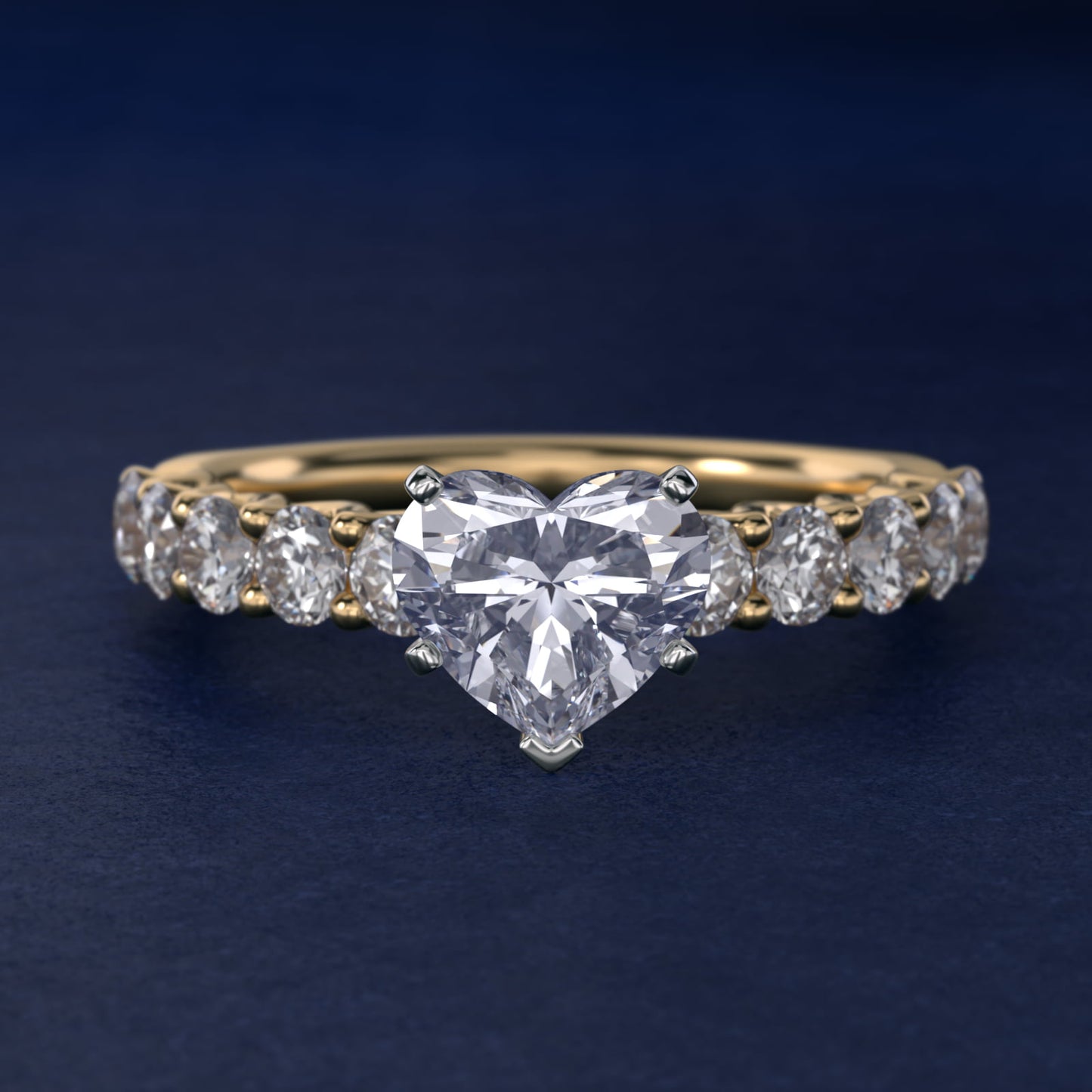 Tessere Diamond Engagement Ring in 14K Yellow Gold (5/8 ct. tw.) - Heart Center