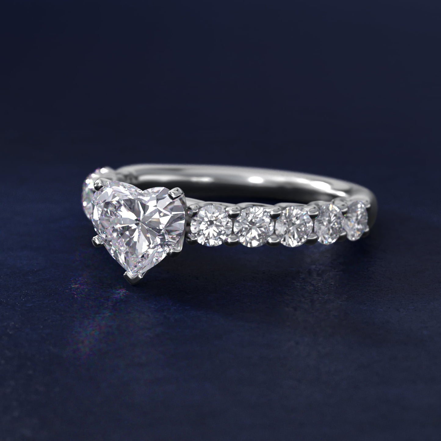 Tessere Diamond Engagement Ring in Platinum (5/8 ct. tw.) - Heart Center