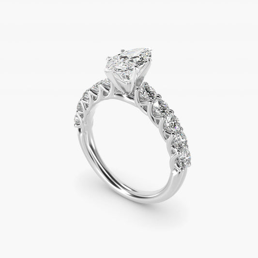 Tessere Diamond Engagement Ring in Platinum (5/8 ct. tw.) - Marquise Center