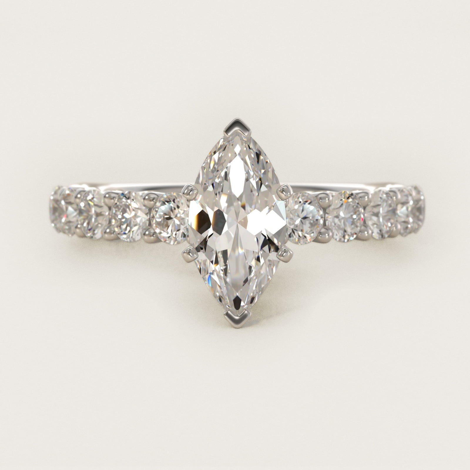 Tessere Diamond Engagement Ring in Platinum (5/8 ct. tw.) - Marquise Center