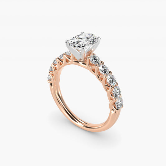 Tessere Diamond Engagement Ring in 14k Rose Gold (5/8 ct. tw.) - Oval Center