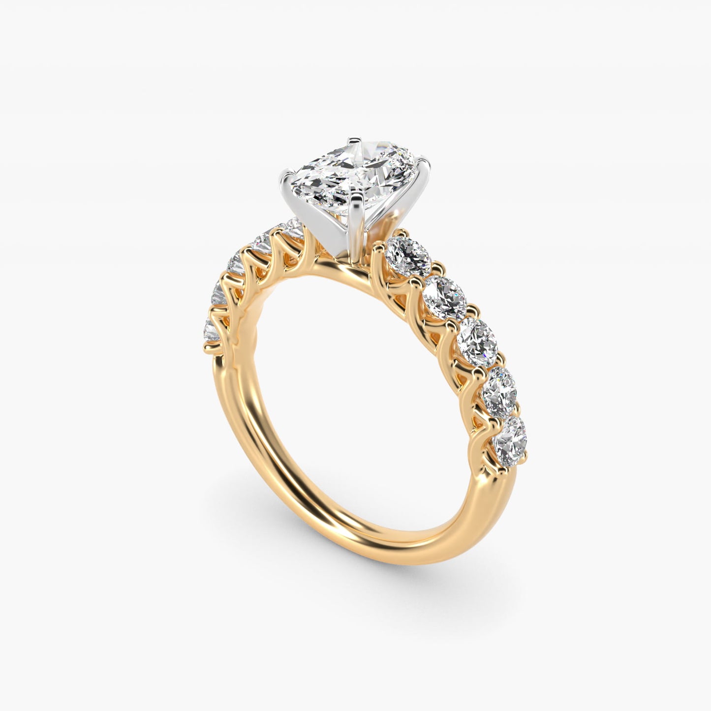 Tessere Diamond Engagement Ring in 18k Yellow Gold (5/8 ct. tw.) - Oval Center