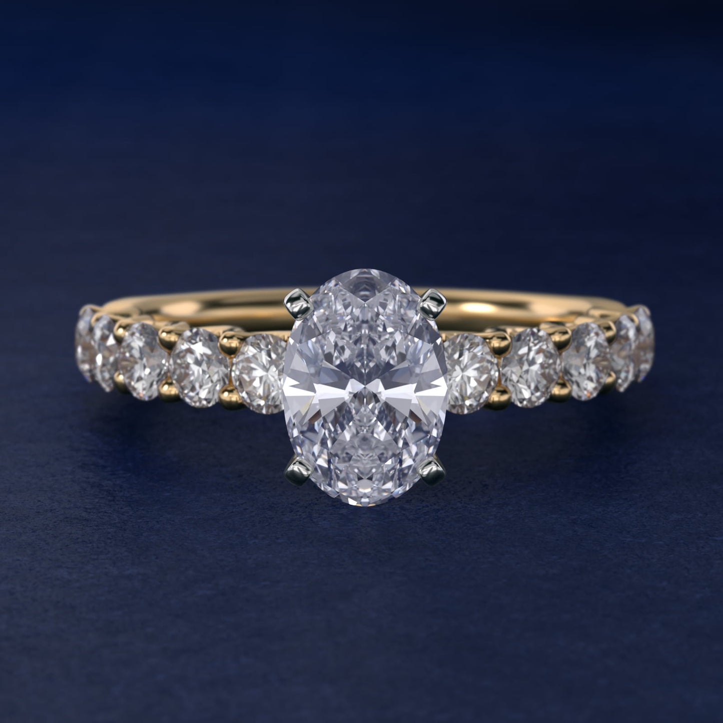 Tessere Diamond Engagement Ring in 14K Yellow Gold (5/8 ct. tw.) - Oval Center