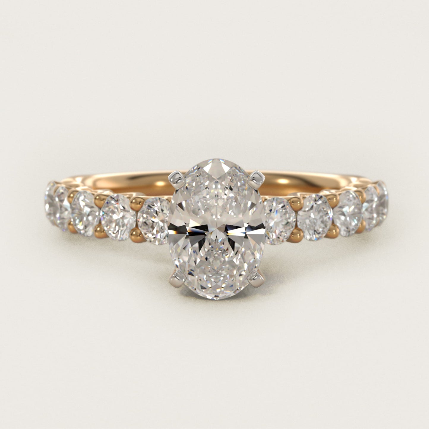 Tessere Diamond Engagement Ring in 14K Yellow Gold (5/8 ct. tw.) - Oval Center