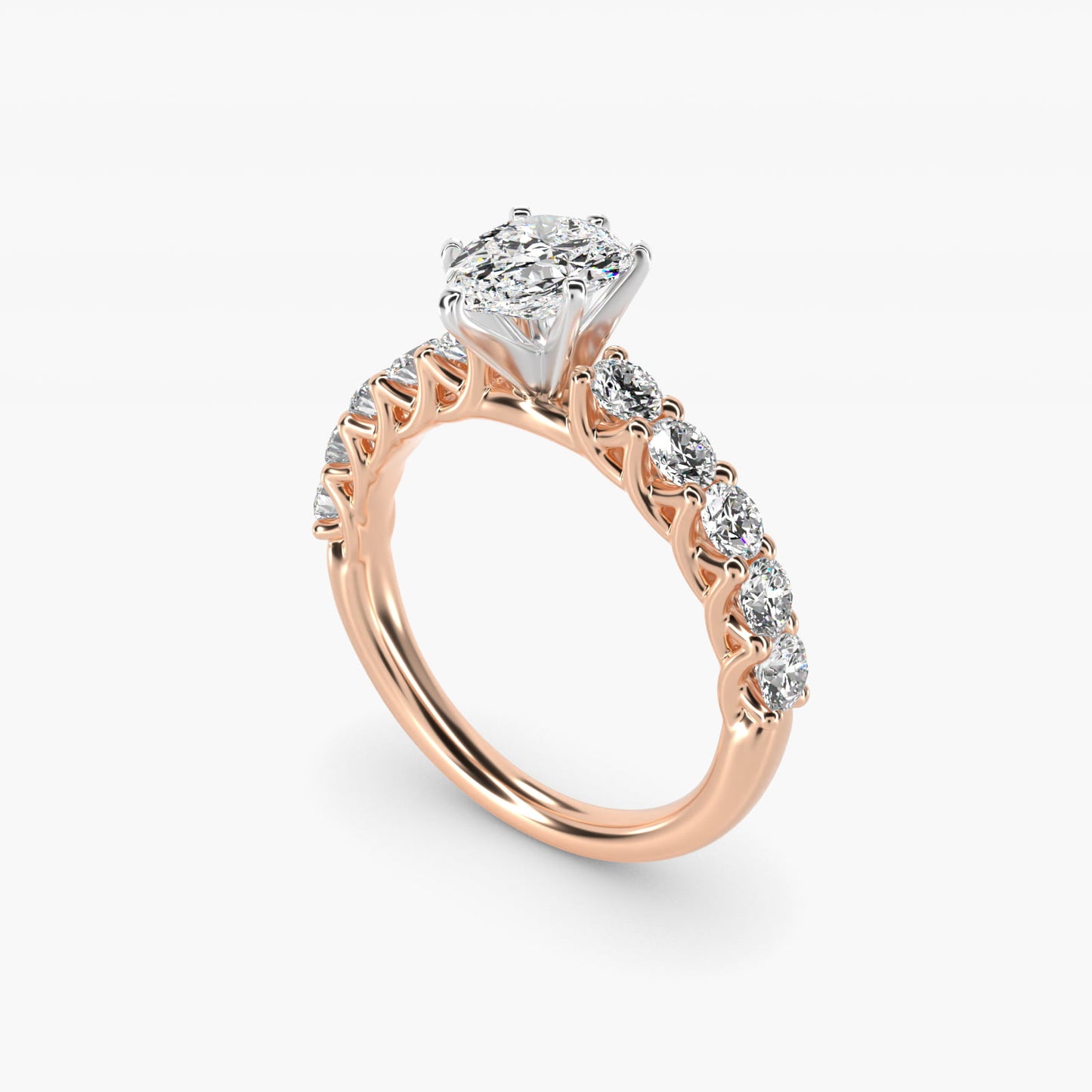 Tessere Diamond Engagement Ring in 14k Rose Gold (5/8 ct. tw.) - Pear Center