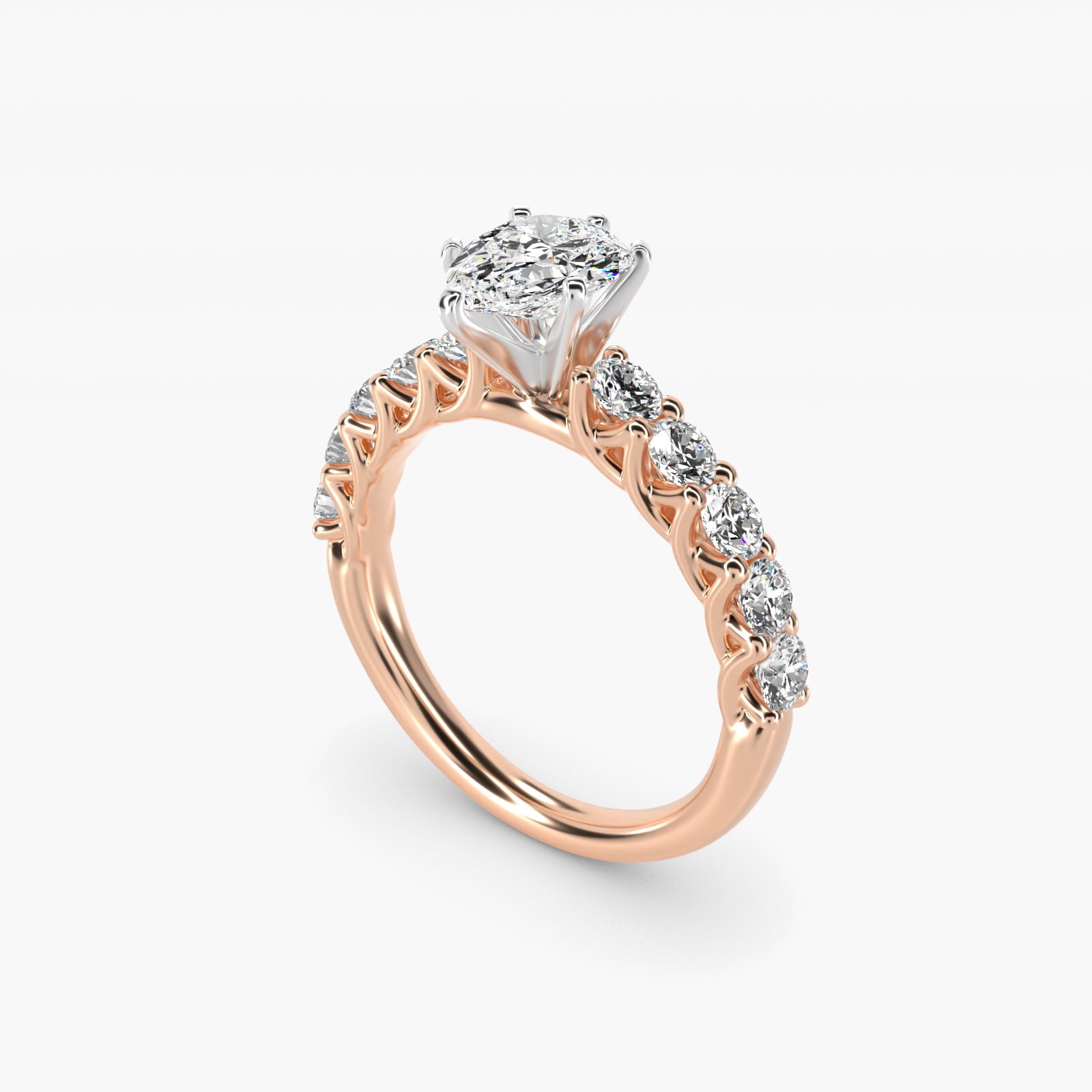 Tessere Diamond Engagement Ring in 18k Rose Gold (5/8 ct. tw.) - Pear Center