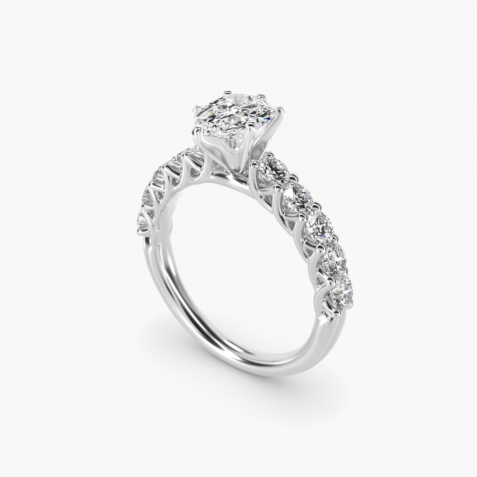 Tessere Diamond Engagement Ring in Platinum (5/8 ct. tw.) - Pear Center