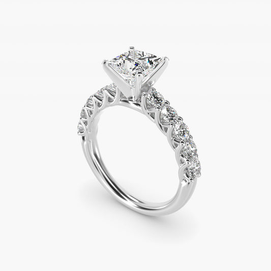 Tessere Diamond Engagement Ring in 14k White Gold (5/8 ct. tw.) - Princess Center
