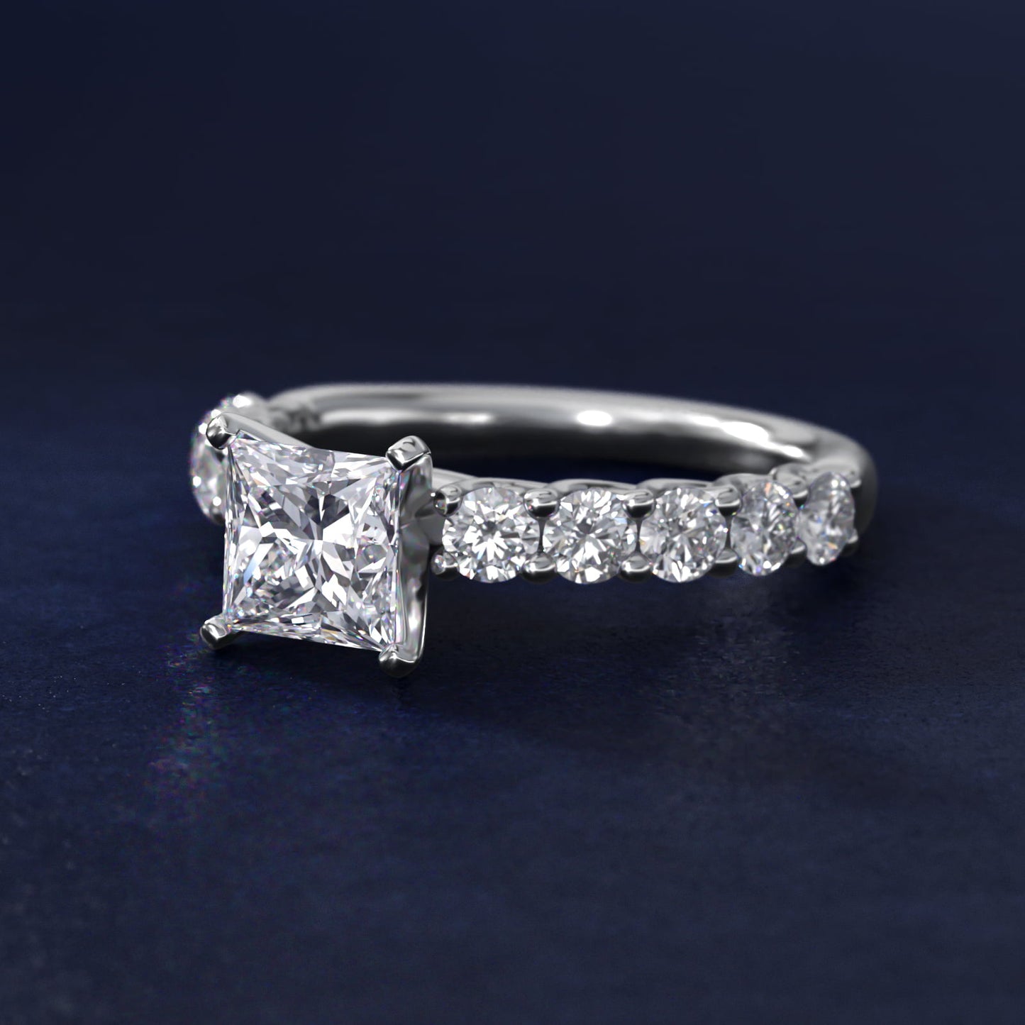 Tessere Diamond Engagement Ring in Platinum (5/8 ct. tw.) - Princess Center
