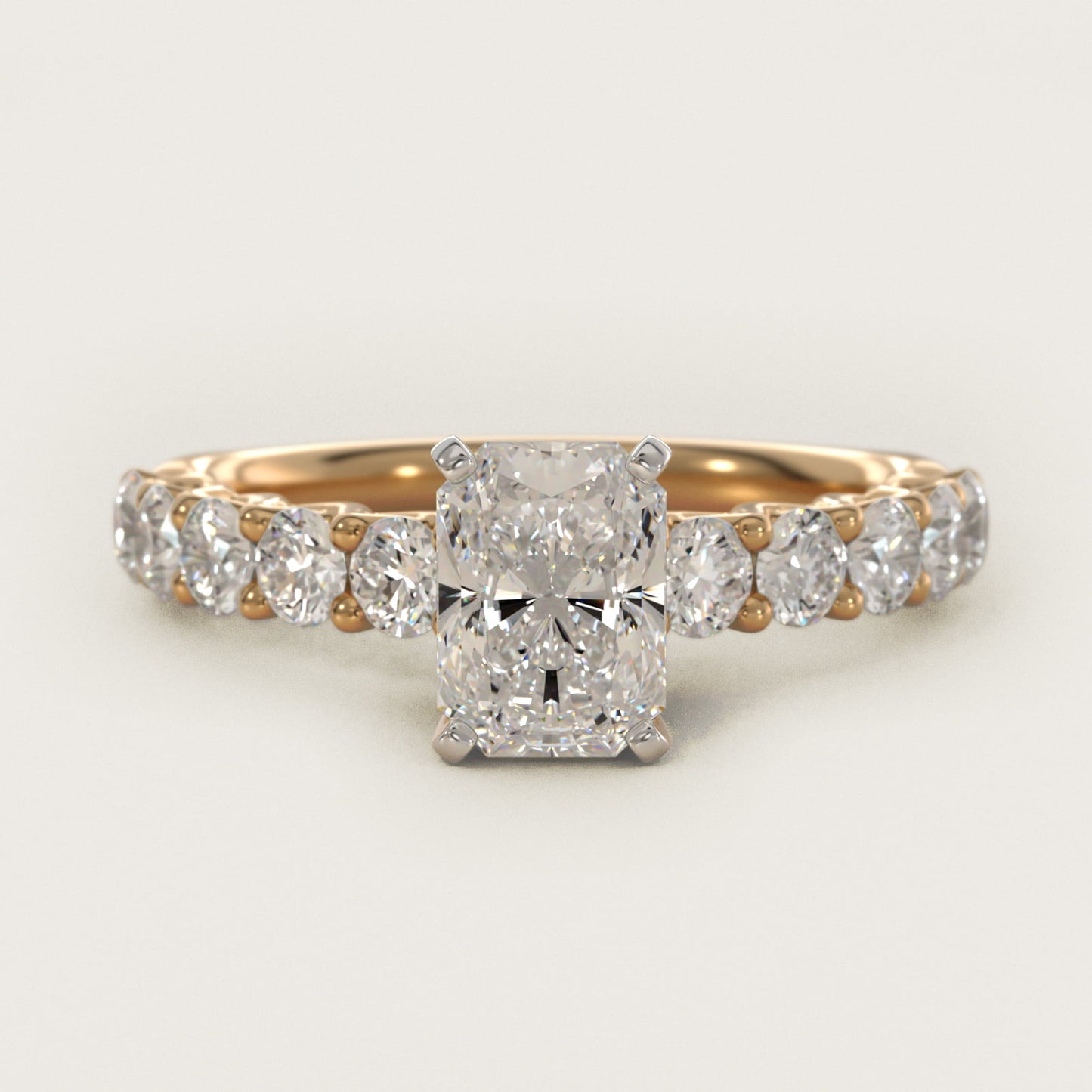 Tessere Diamond Engagement Ring in 14K Yellow Gold (5/8 ct. tw.) - Radiant Center