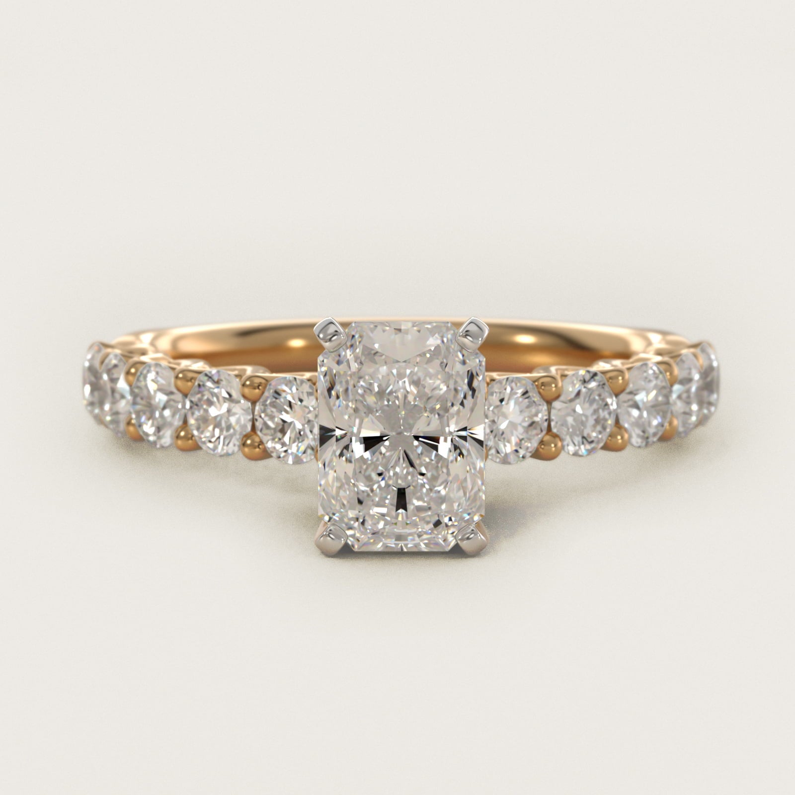 Tessere Diamond Engagement Ring in 14K Yellow Gold (5/8 ct. tw.) - Radiant Center