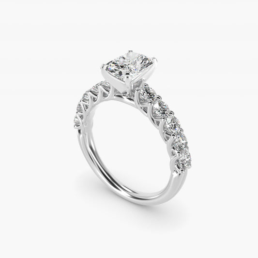 Tessere Diamond Engagement Ring in Platinum (5/8 ct. tw.) - Radiant Center