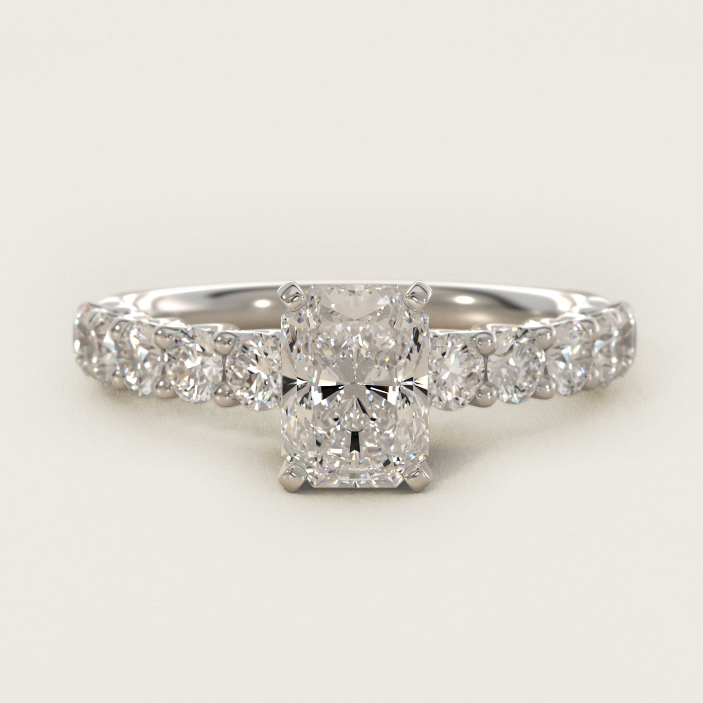 Tessere Diamond Engagement Ring in Platinum (5/8 ct. tw.) - Radiant Center