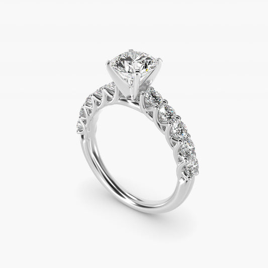 Tessere Diamond Engagement Ring in 14k White Gold (5/8 ct. tw.) - Round Center