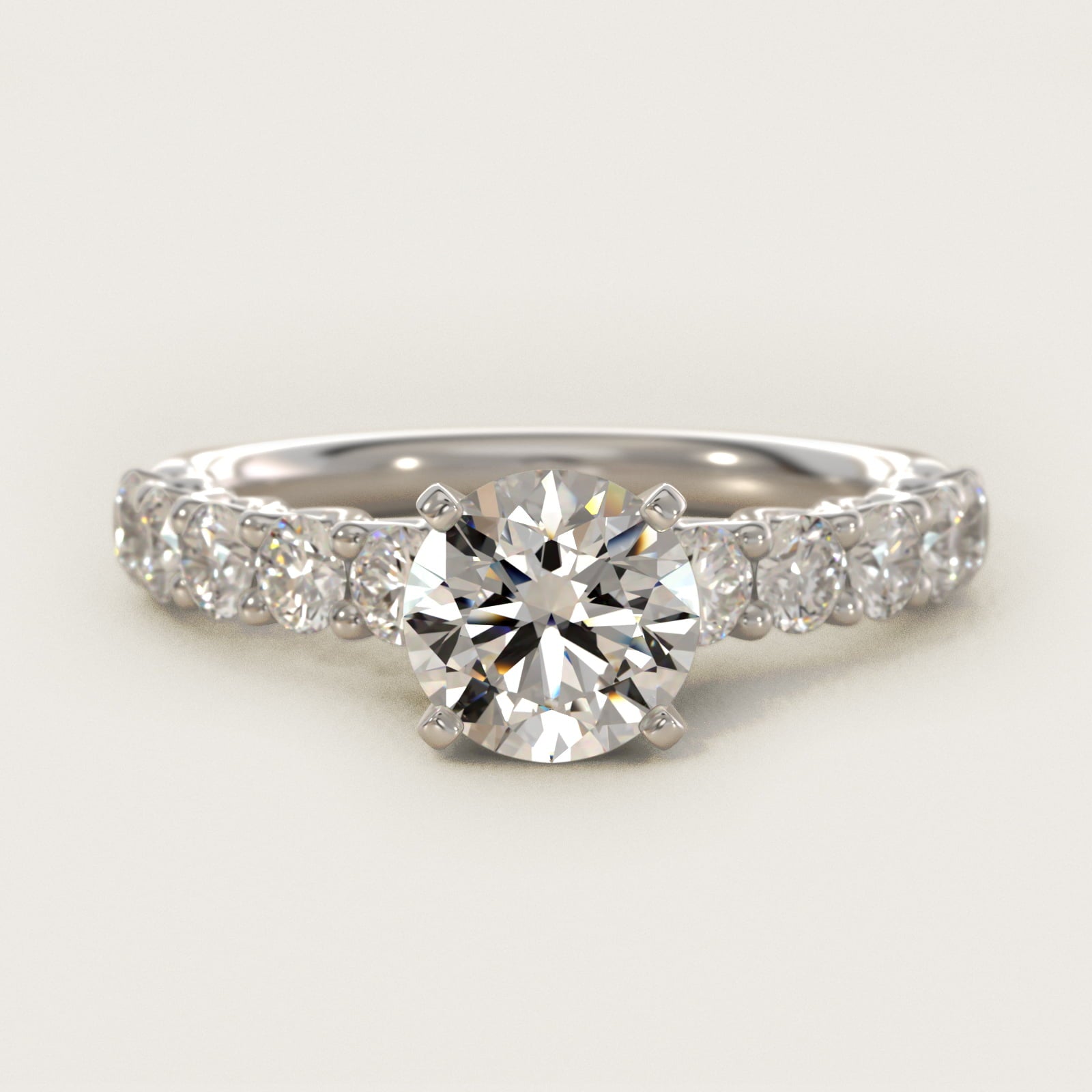 Tessere Diamond Engagement Ring in 14k White Gold (5/8 ct. tw.) - Round Center