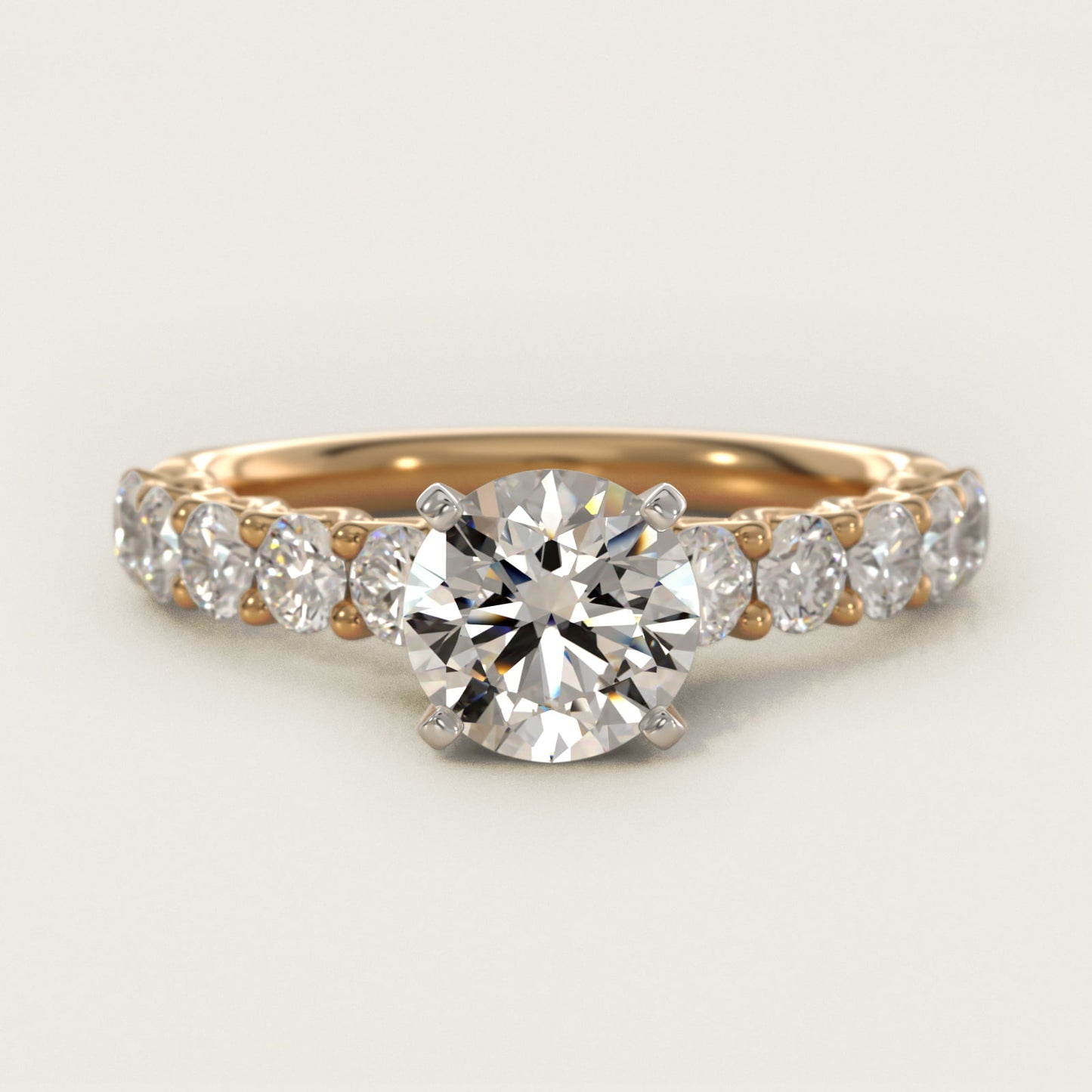 Tessere Diamond Engagement Ring in 18k Yellow Gold (5/8 ct. tw.) - Round Center
