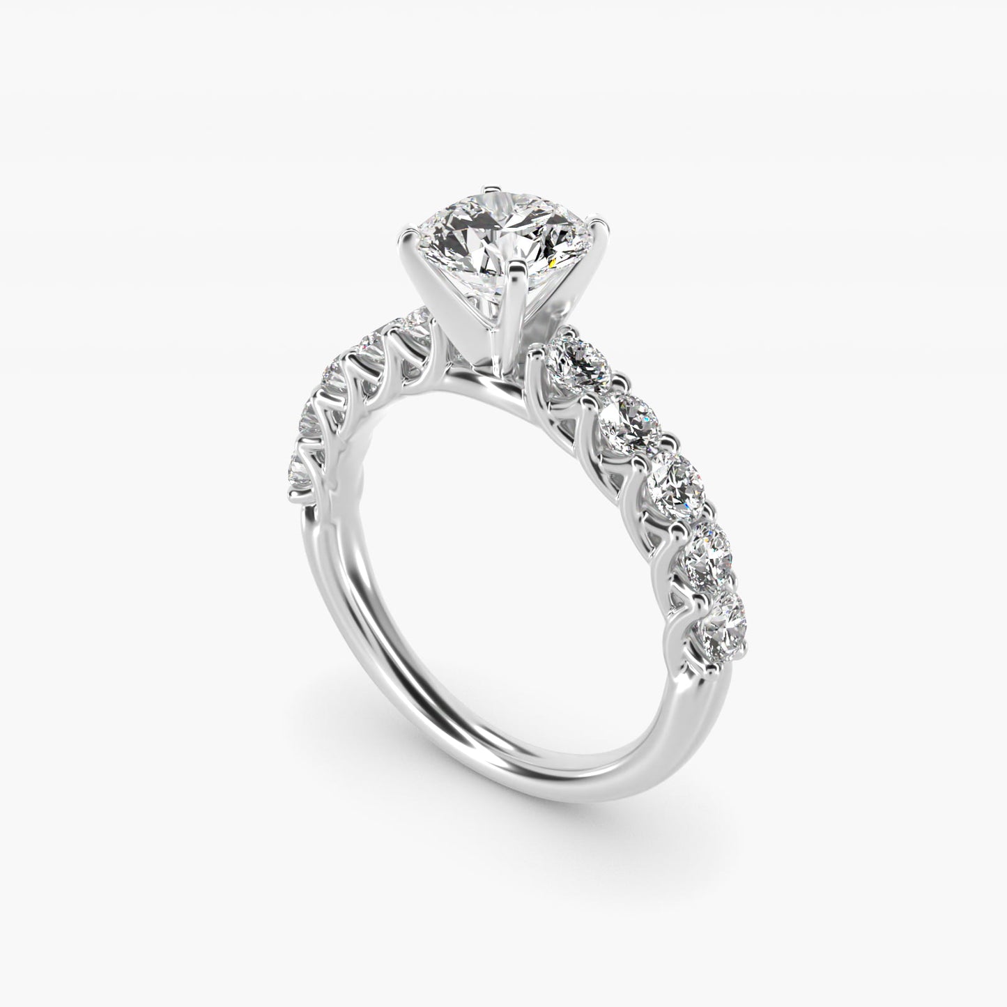 Tessere Diamond Engagement Ring in Platinum (5/8 ct. tw.) - Round Center