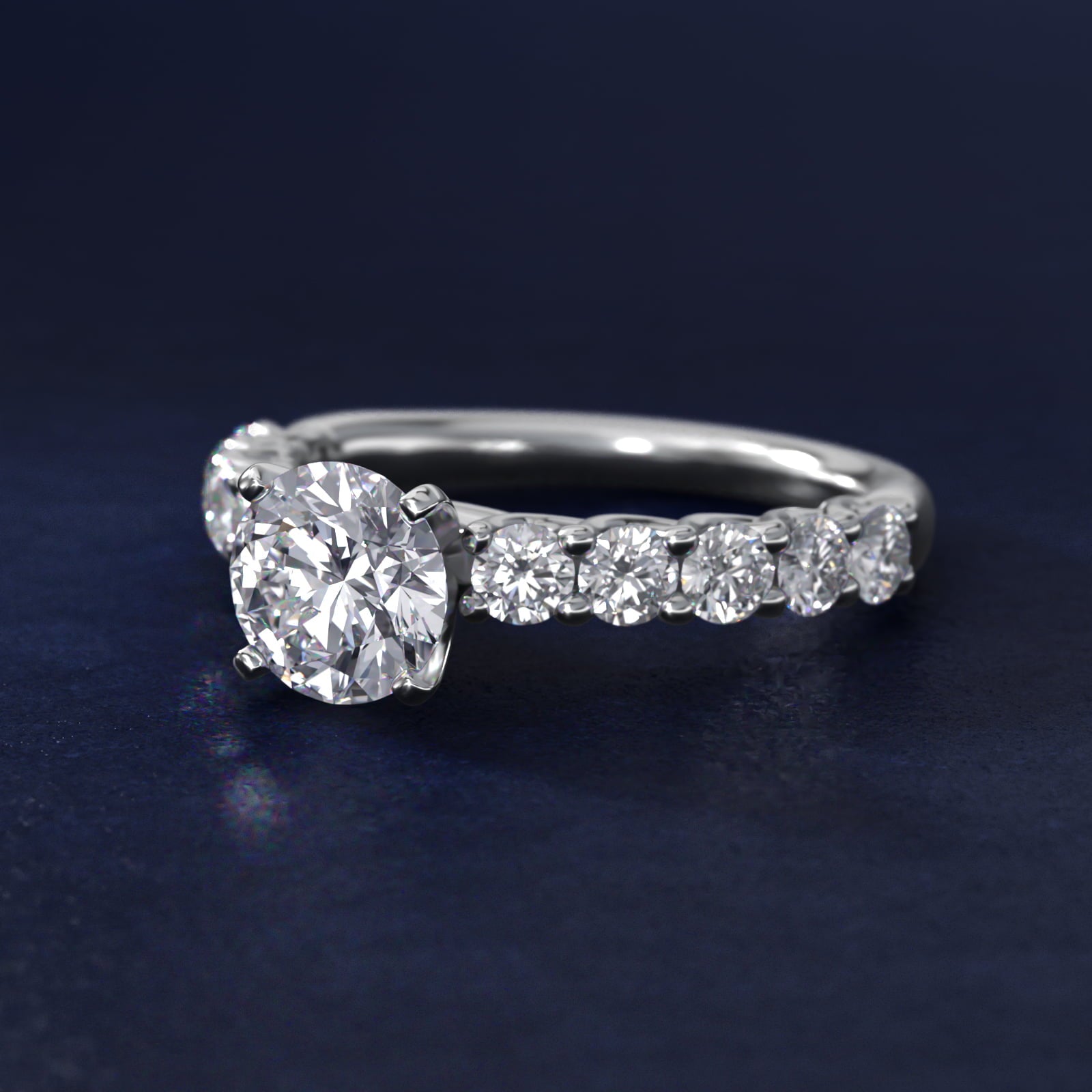 Tessere Diamond Engagement Ring in Platinum (5/8 ct. tw.) - Round Center
