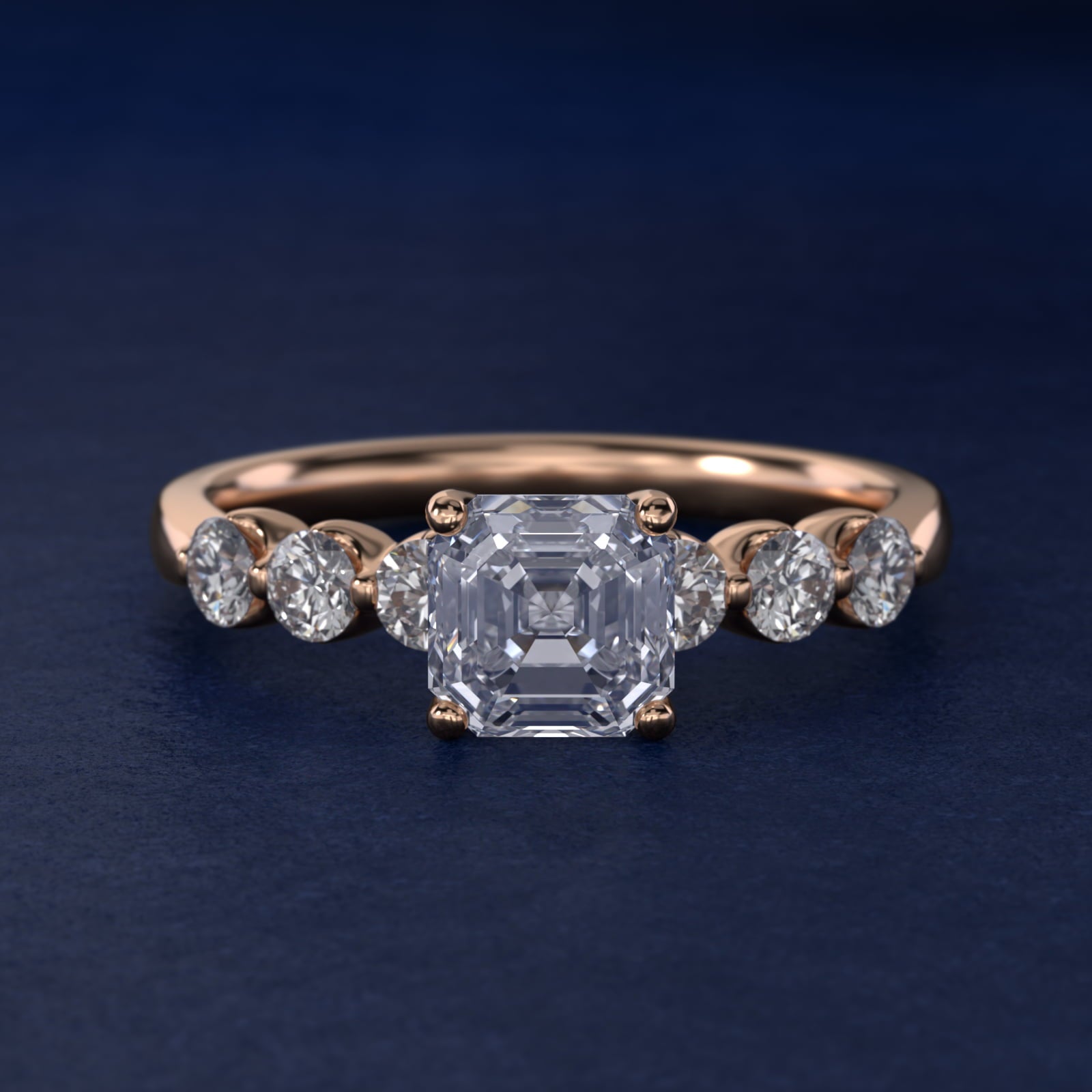 The Gallery Collection™ Floating Diamond Engagement Ring in 14k Rose Gold (1/3 ct. tw.) - Asscher Center