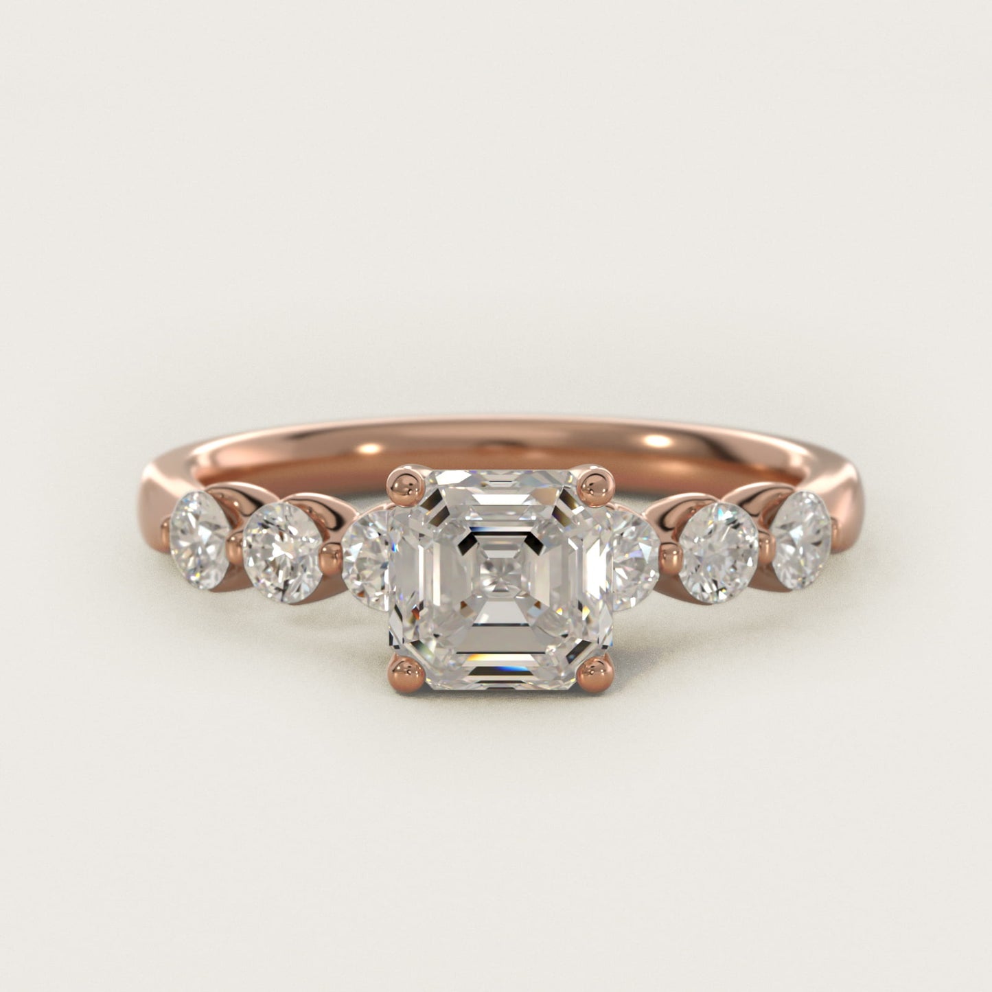 The Gallery Collection™ Floating Diamond Engagement Ring in 14k Rose Gold (1/3 ct. tw.) - Asscher Center