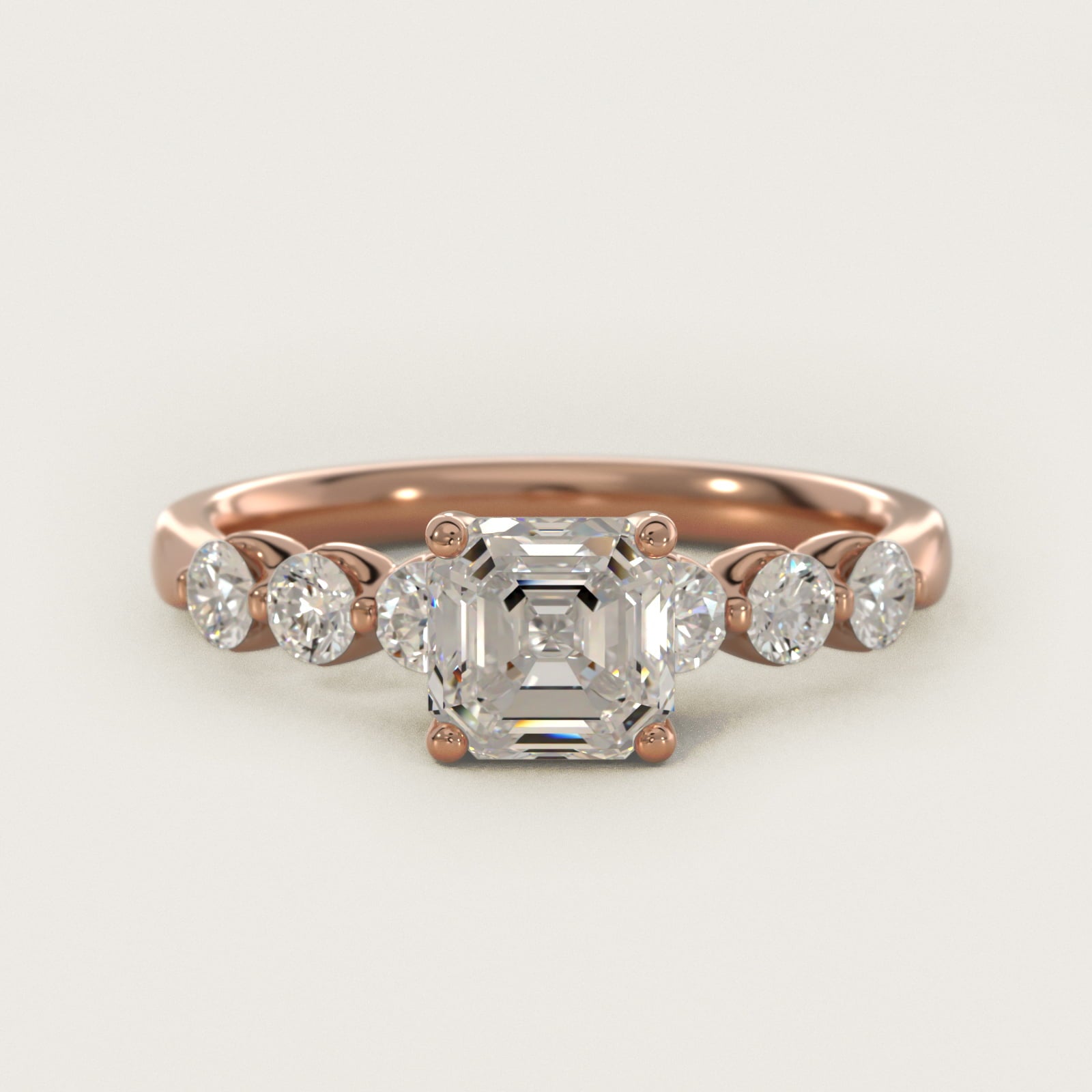 The Gallery Collection™ Floating Diamond Engagement Ring in 14k Rose Gold (1/3 ct. tw.) - Asscher Center
