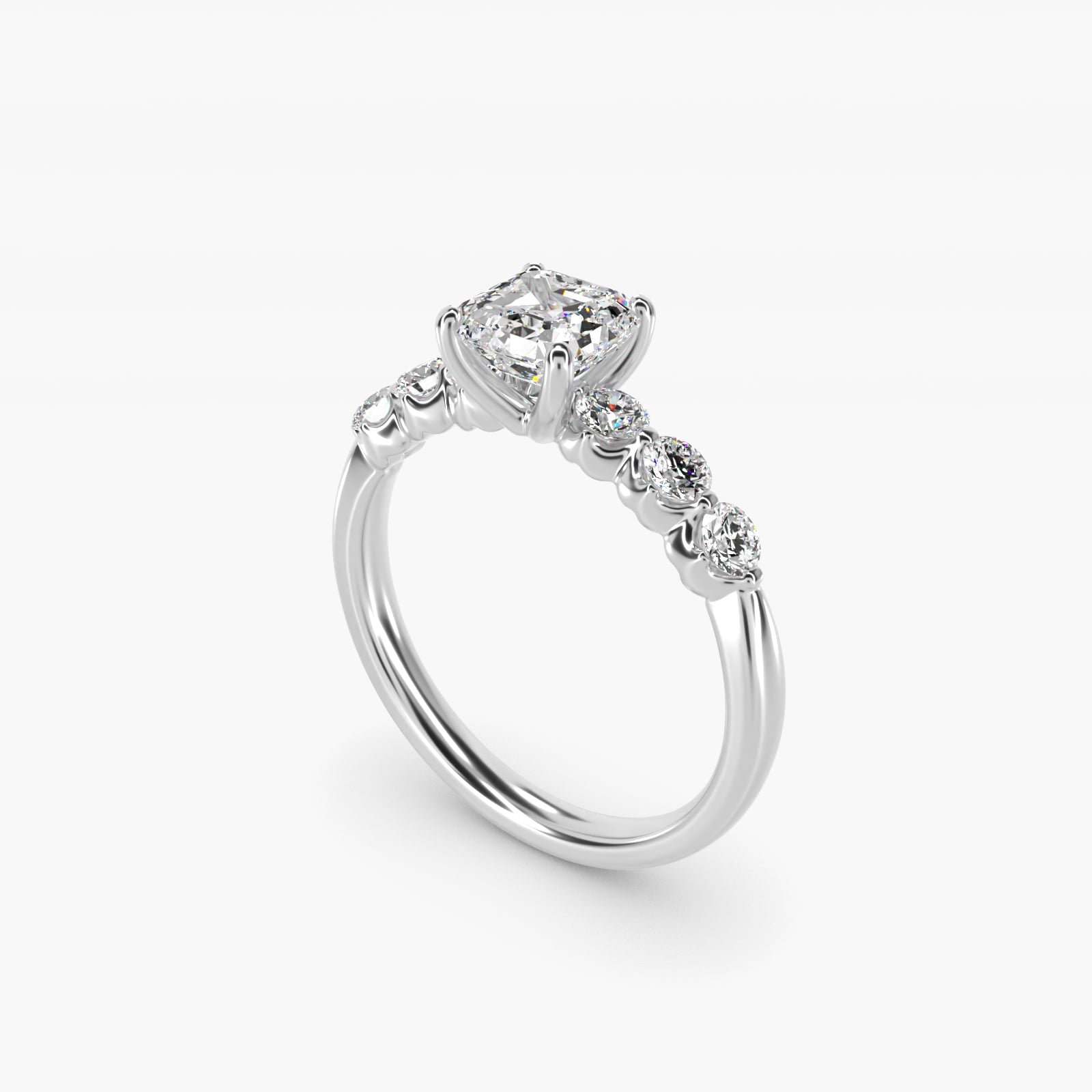 The Gallery Collection™ Floating Diamond Engagement Ring in 14k White Gold (1/3 ct. tw.) - Asscher Center