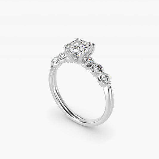 The Gallery Collection™ Floating Diamond Engagement Ring in 14k White Gold (1/3 ct. tw.) - Asscher Center